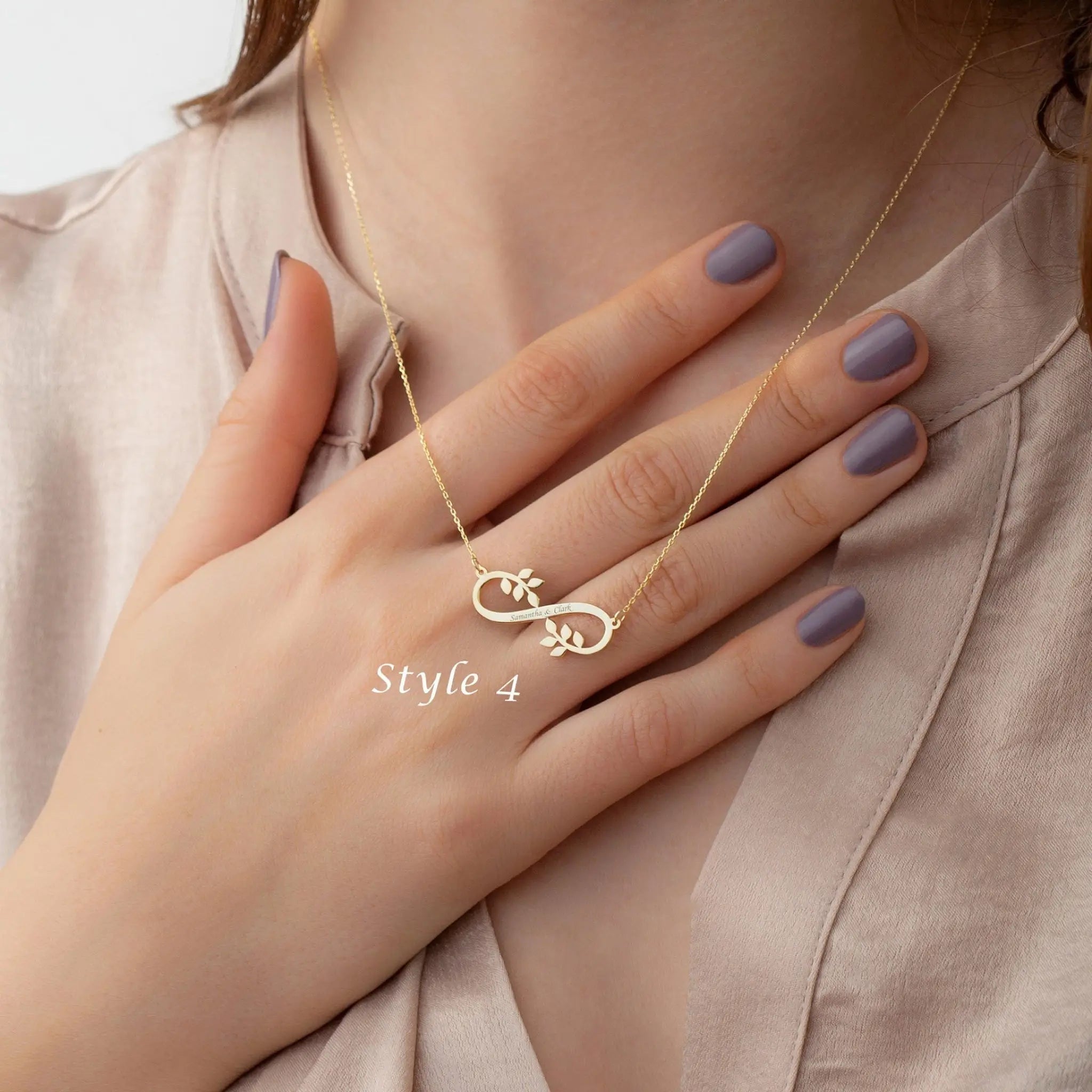 Custom Multi-name English Letter Necklace Laser Lettering - Gold style4 / 30cm - 7