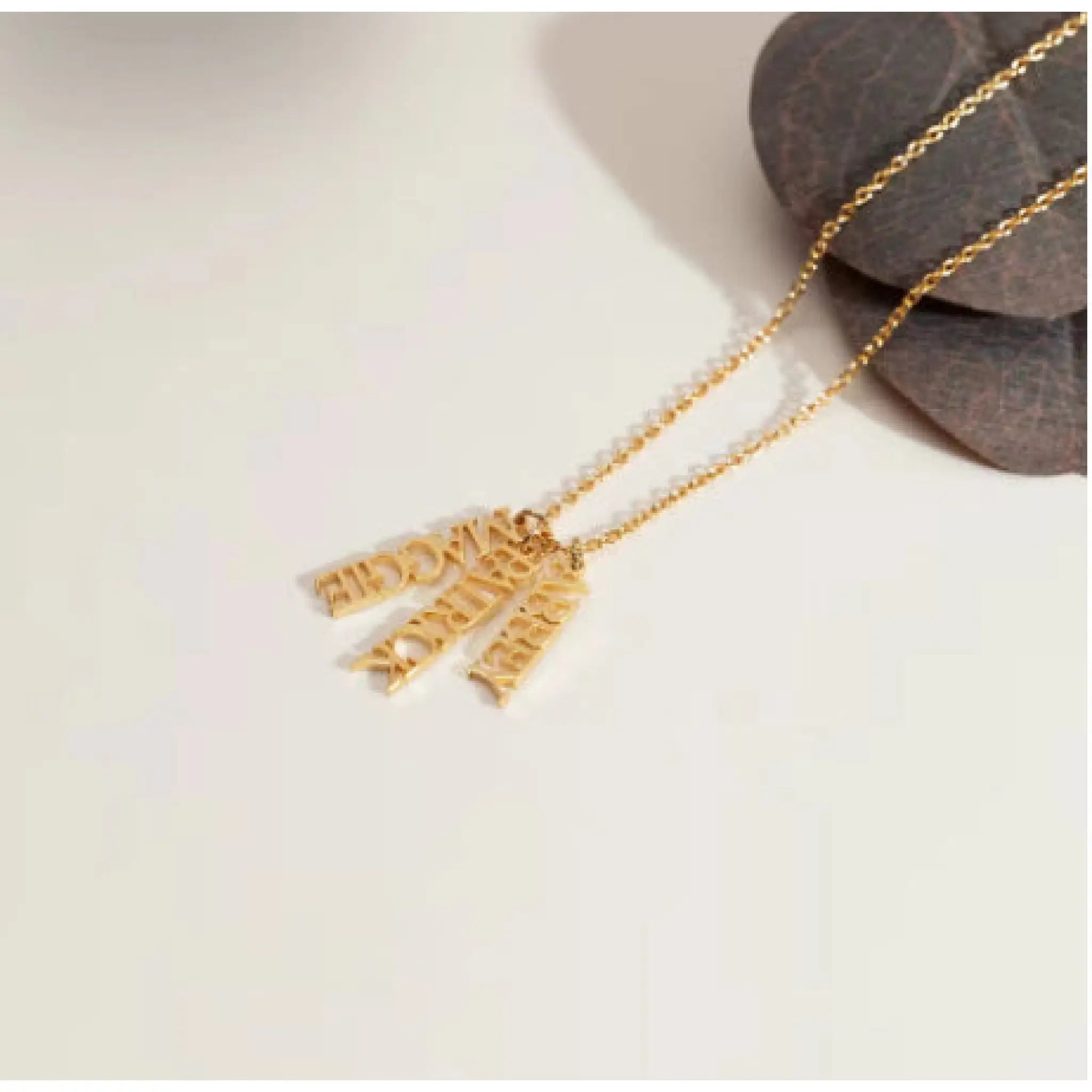 Customized Vertical Name Necklace Personalized Hang Tag Name Jewelry Gift For Mom - Gold / Georgia / 1Names - 7