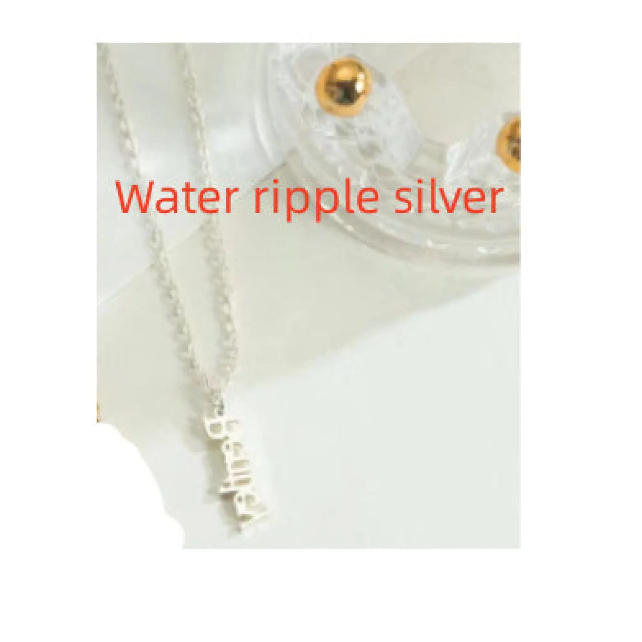 Customized Vertical Name Necklace Personalized Hang Tag Name Jewelry Gift For Mom - Water ripple silver / Georgia