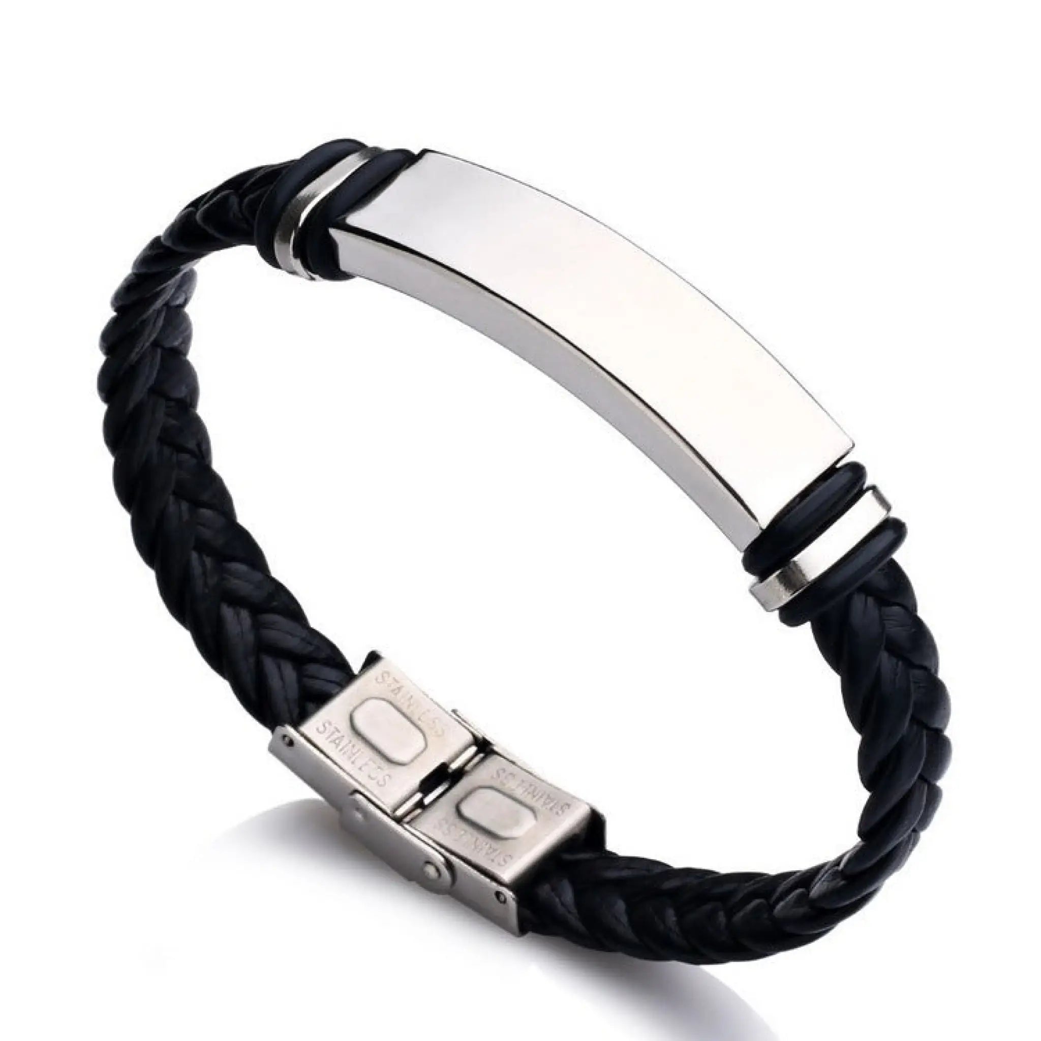 Personalized Jewelry Custom Bracelet for Women Men PU Leather Bracelet - White - 7