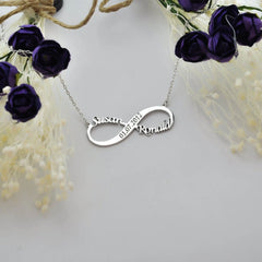 Personalized Jewelry Custom Double Name Date Infinity Bracelet Rose Gold Infinity Nameplate Bracelets Stainless Steel