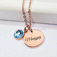 Personalized Lady Birthstone Necklace Initial - 7