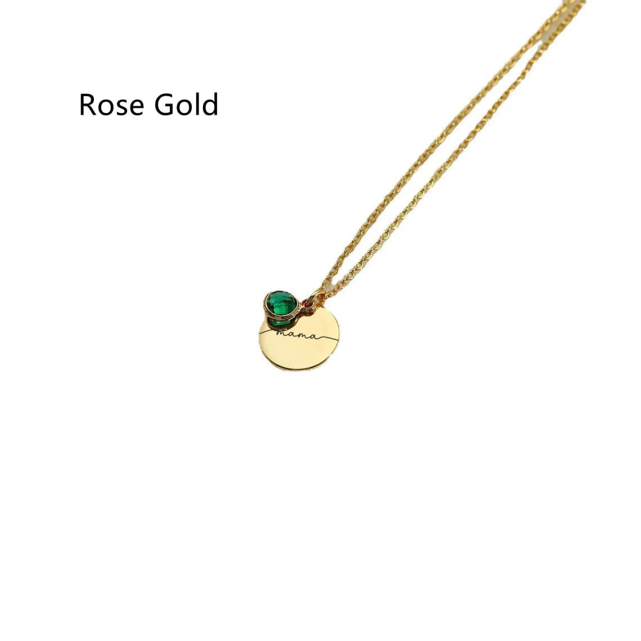 Personalized Laser Alphabet Name Pendant Necklace - Rose Gold - 7