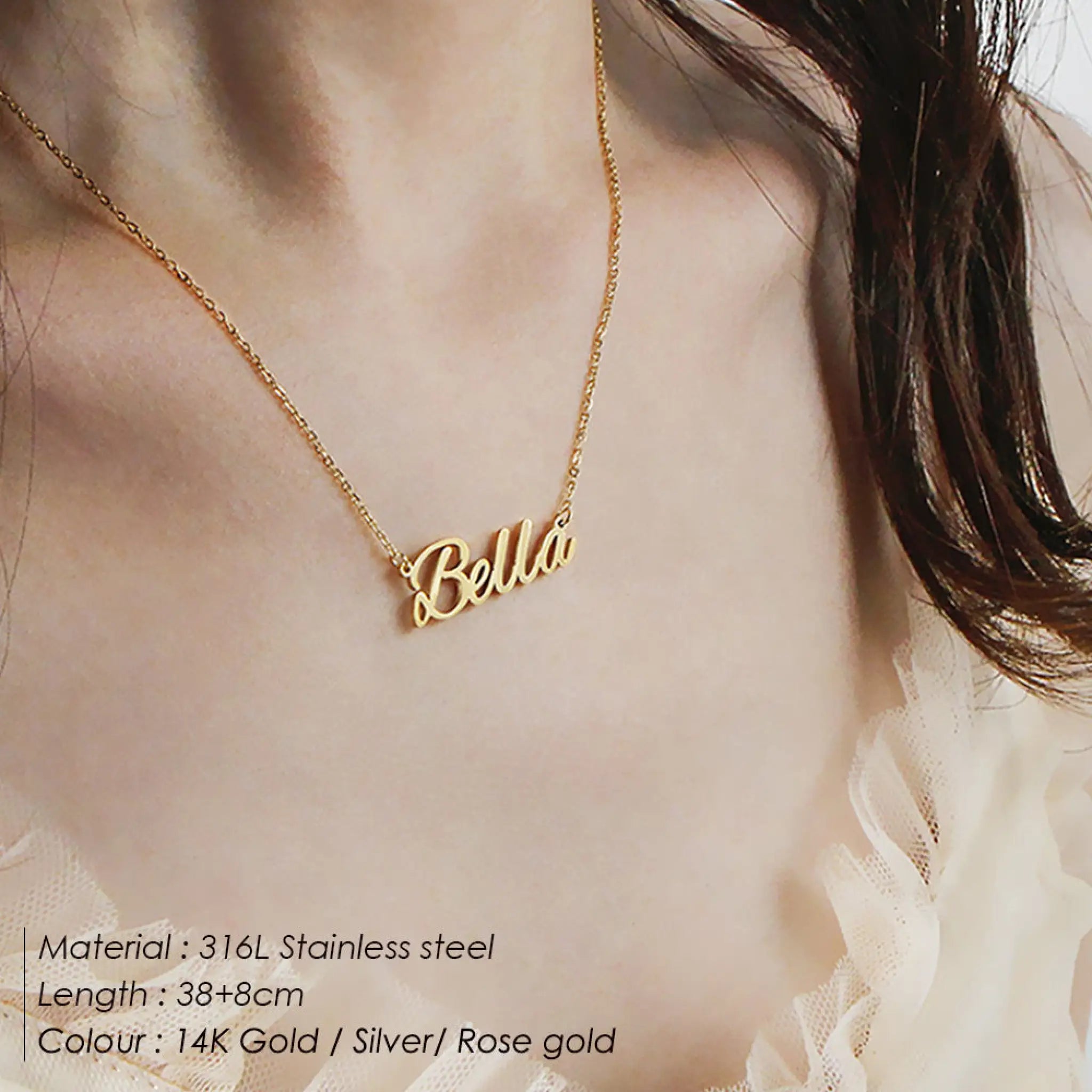 Personalized Letter Name Necklace For Women Gold Stainless Steel Chain - Gold / 1to4 - 7