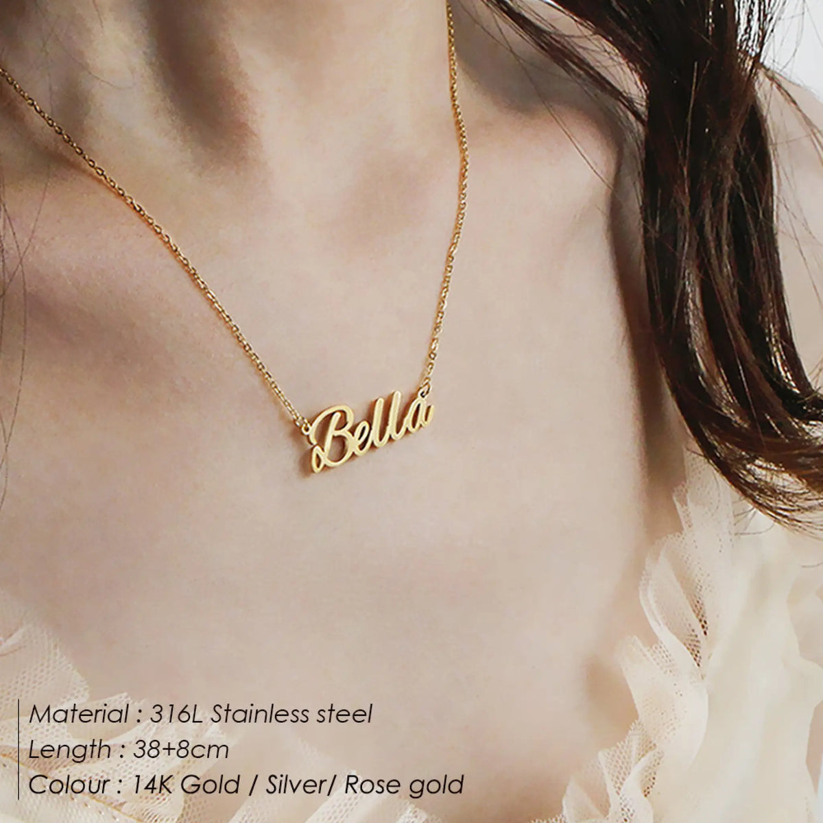 Personalized Letter Name Necklace For Women Gold Stainless Steel Chain - Gold / 1to4 - 7