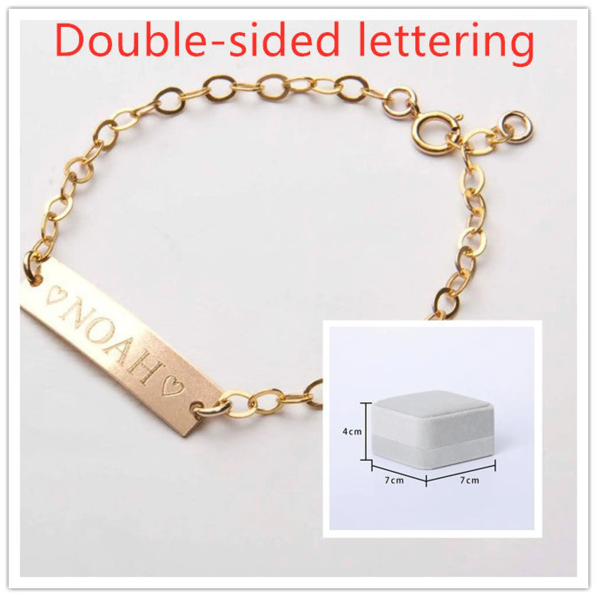Personalized lettering children bracelet - Gold Double sided / Case packing - 7