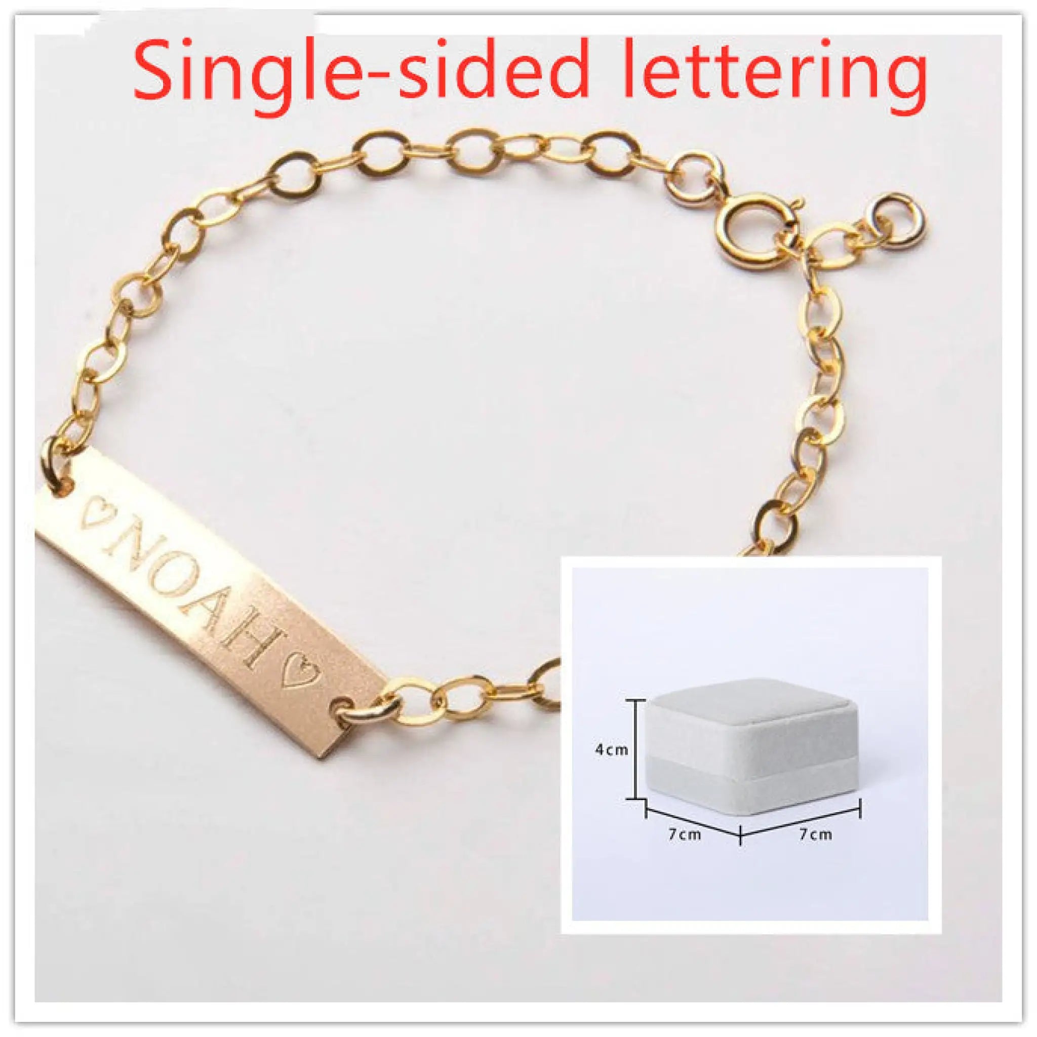 Personalized lettering children bracelet - Gold Single side / Case packing - 7