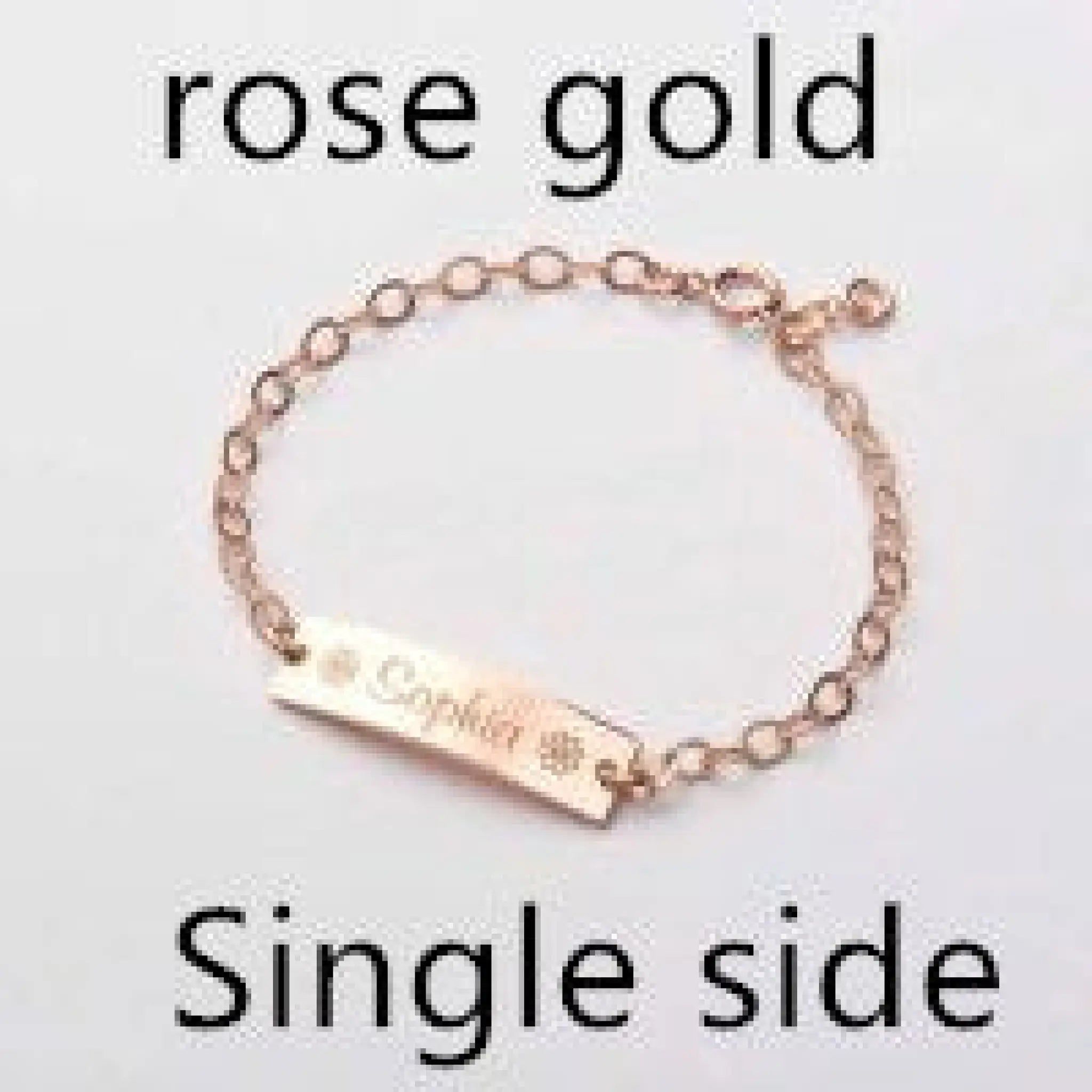 Personalized lettering children bracelet - Rose gold / Single side - 7