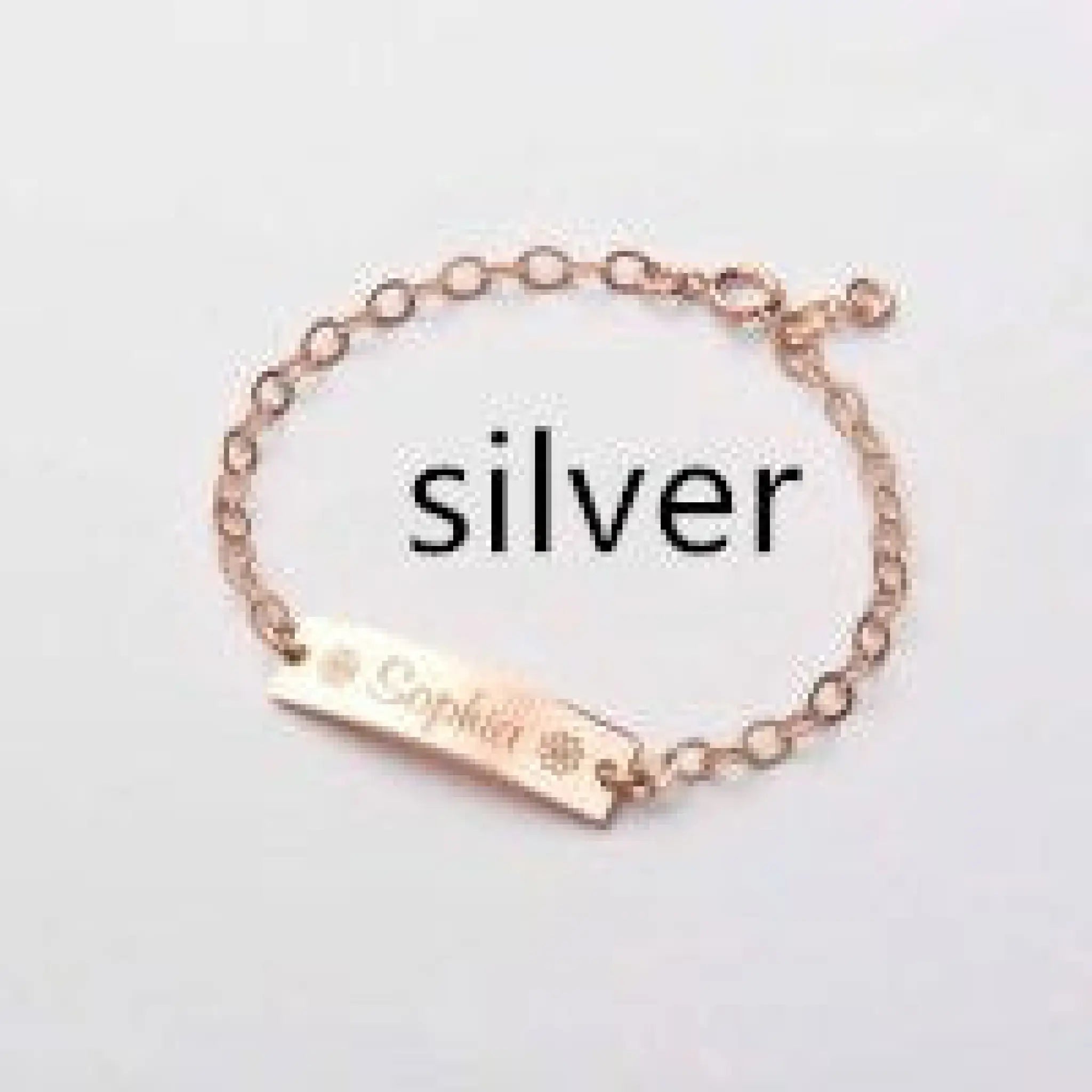 Personalized lettering children bracelet - Silver / Double sided - 7