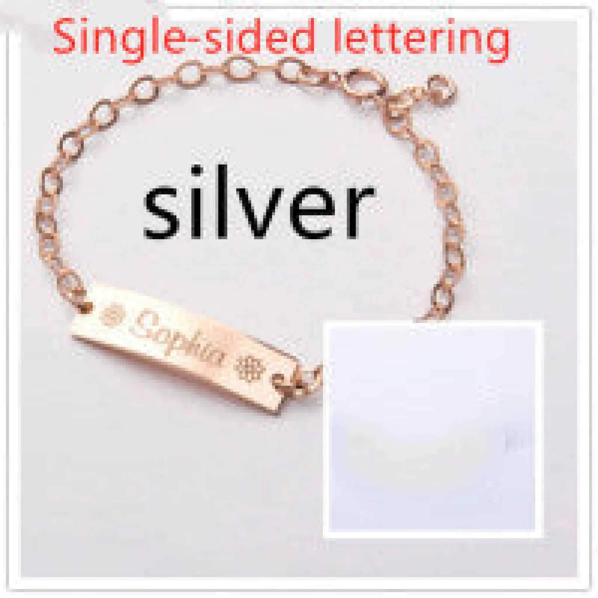 Personalized lettering children bracelet - Silver / Single side - 7