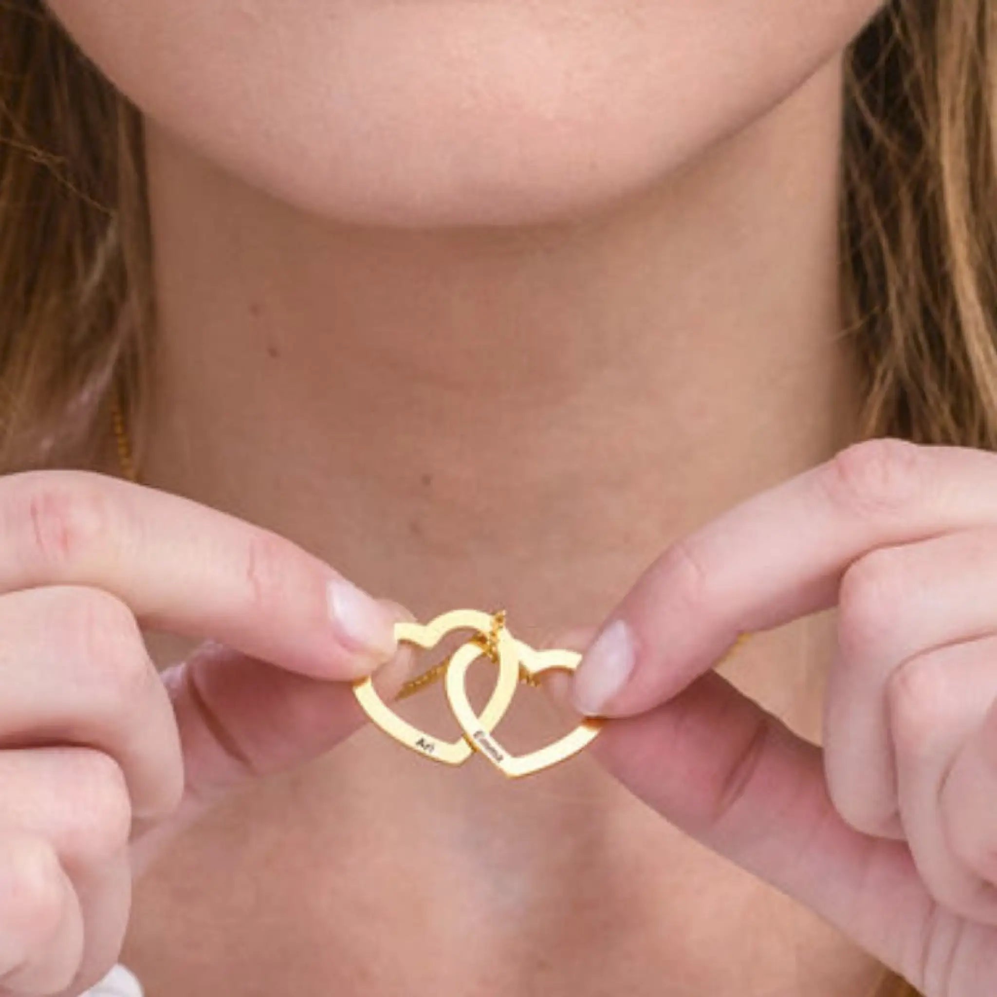 Personalized Love Heart Pendant Necklace Women Customized Name Engraving Necklace - 7
