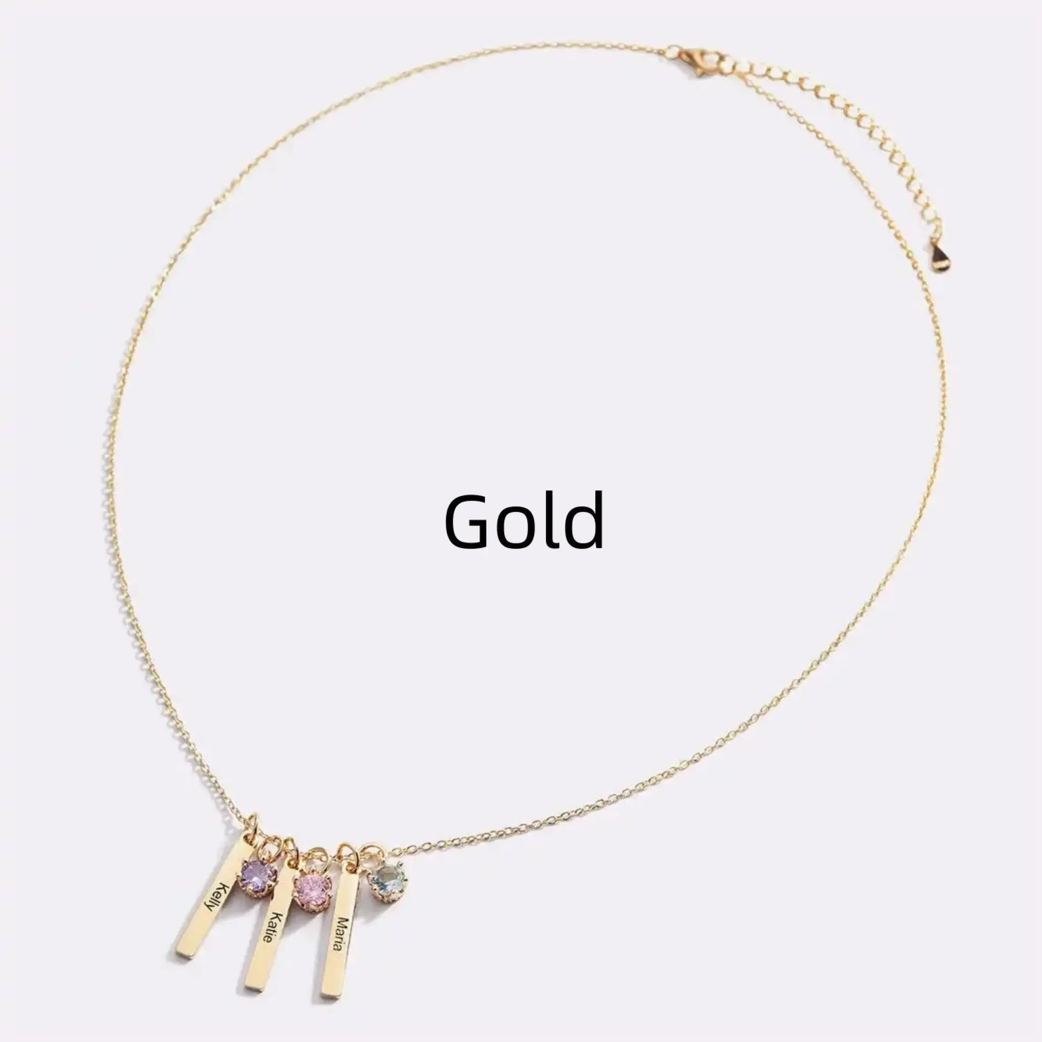 Personalized Mini Bar Birthday Stone Necklace - 7