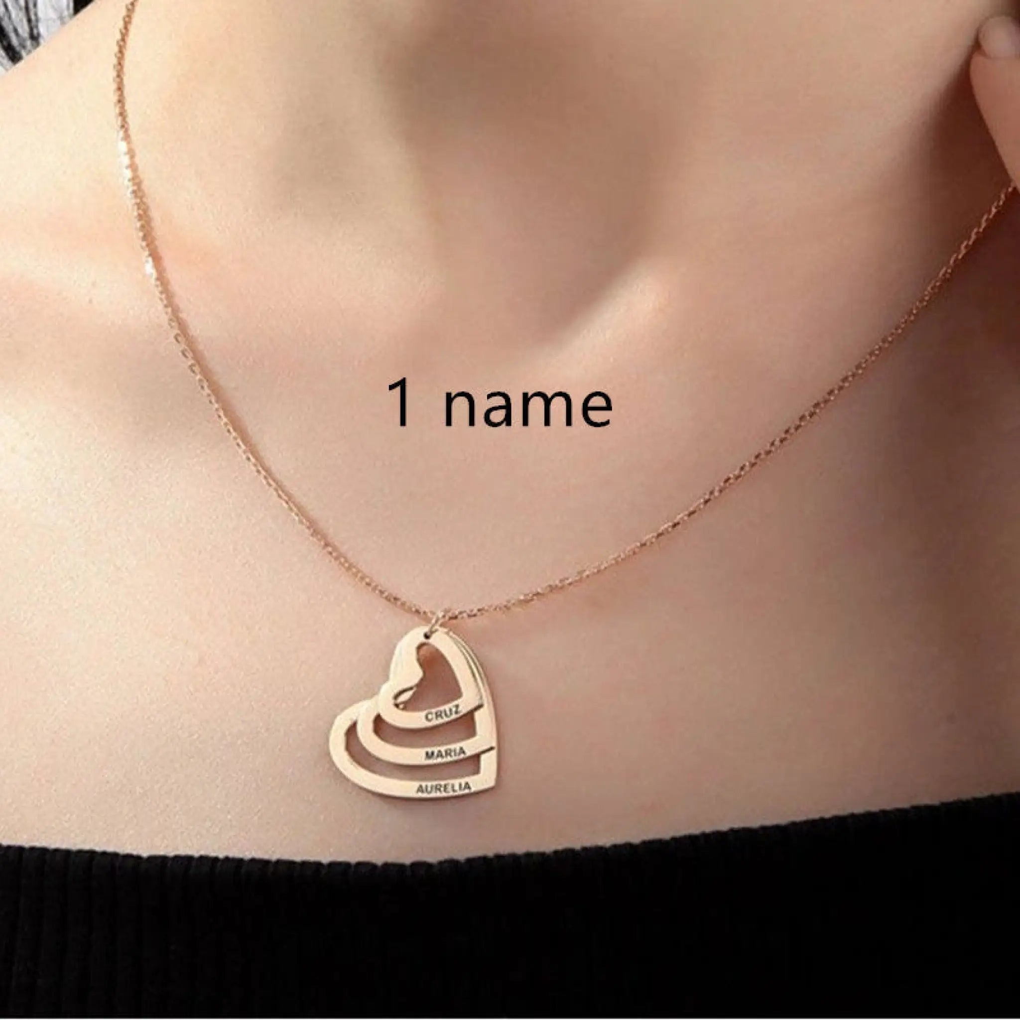 Personalized Multi-love Name Pendant Necklace - Rose Gold - 7