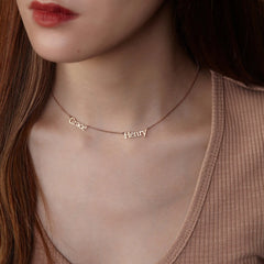 Personalized Multiple Name Nameplate Pendant Necklace - Rose Gold / One name - Necklace