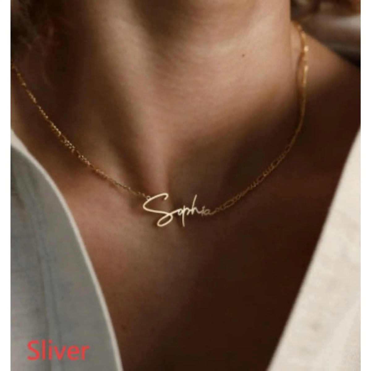 Personalized Name Clavicle Chain - Sliver / 30cm5cm extension chain - 7