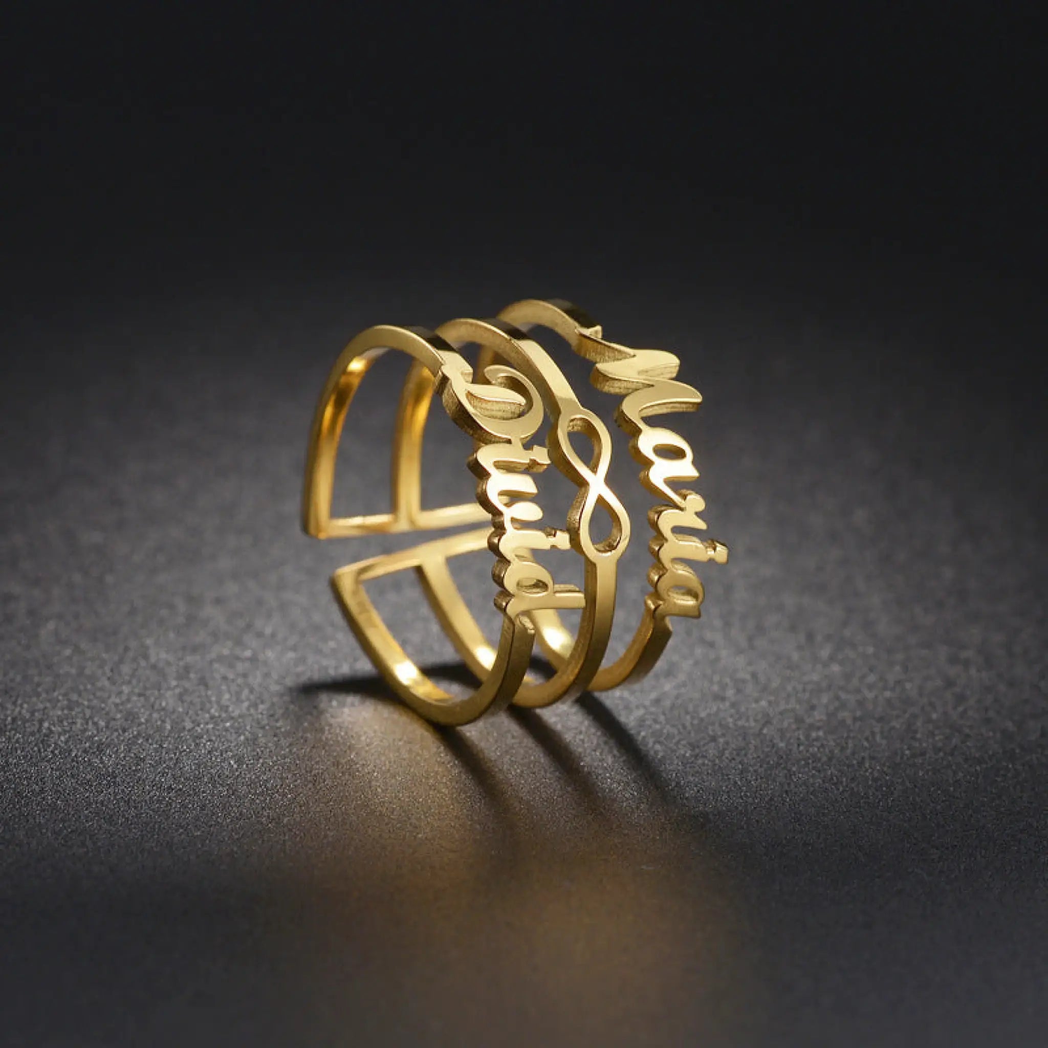 Personalized Name Customization Three Layer Ring - 7