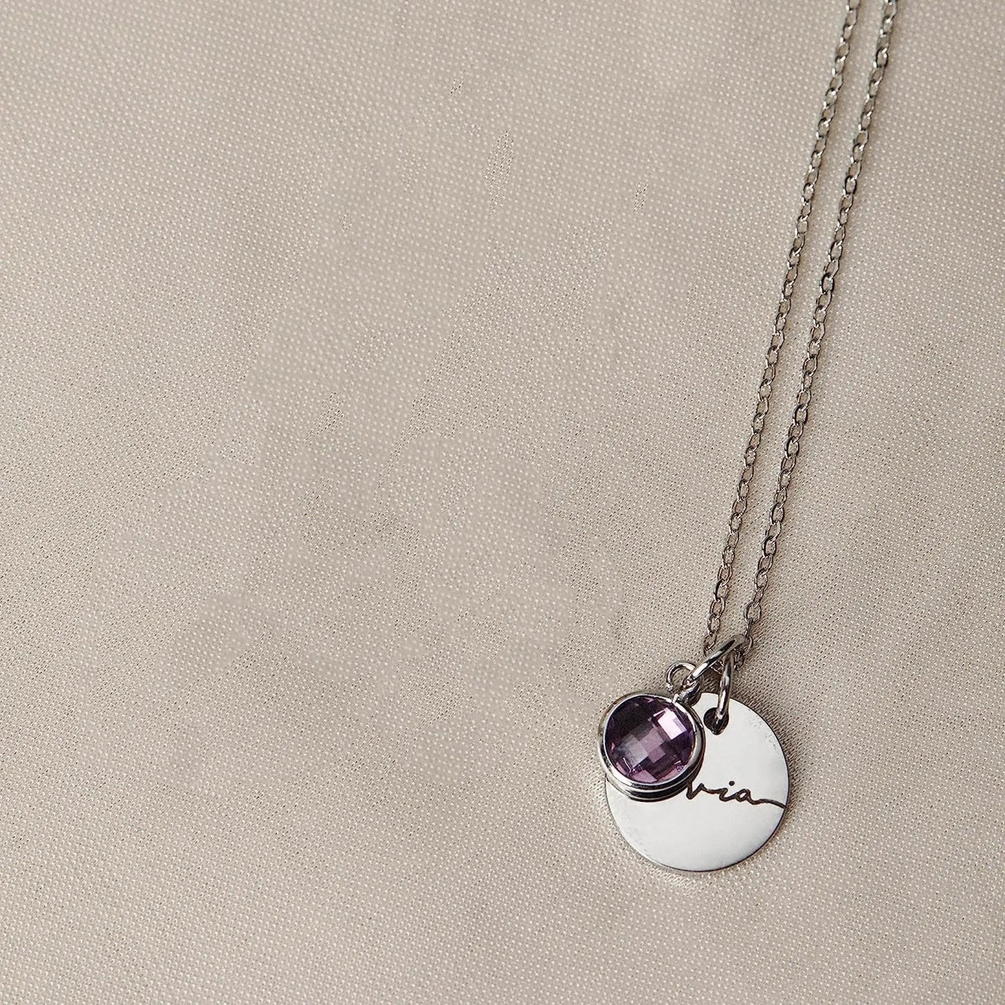 Personalized Name Engraving Necklace Birthstone Pendants Stackable Jewelry Birthday Gift - Necklace