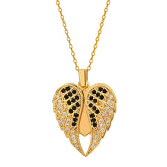 Personalized Name Heart Locket Necklace Zirconia Paved Custom Engraved Pendant Christmas Gifts - True gold heart full