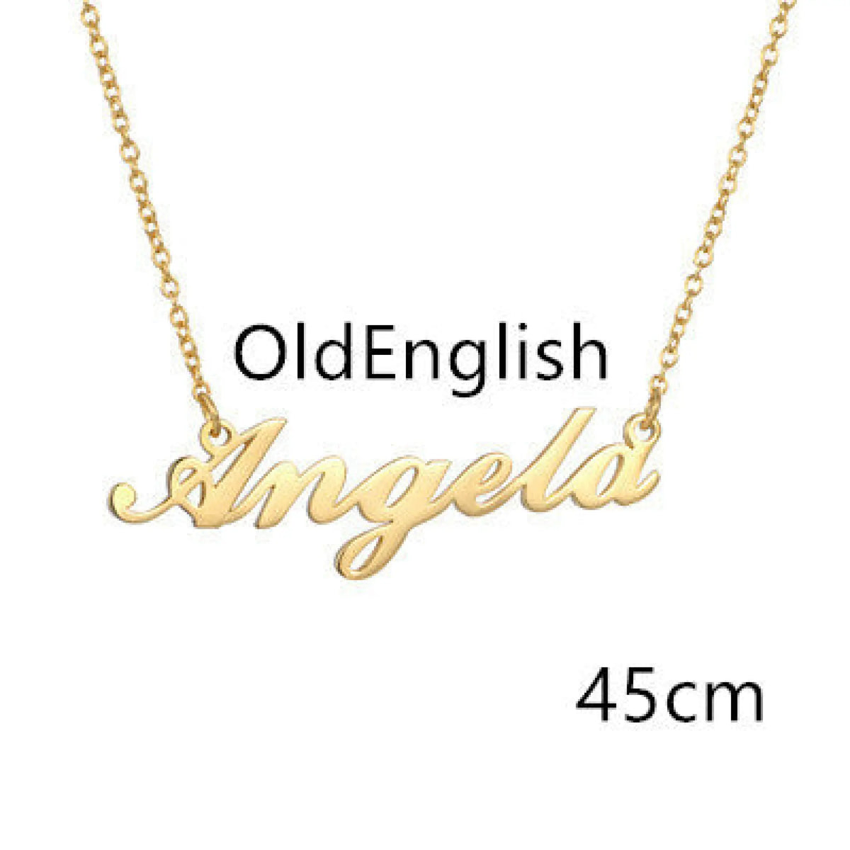 Personalized Name Necklace – Custom Alloy Pendant with Stylish Font - Gold / 45cm / OldEnglish - Necklace