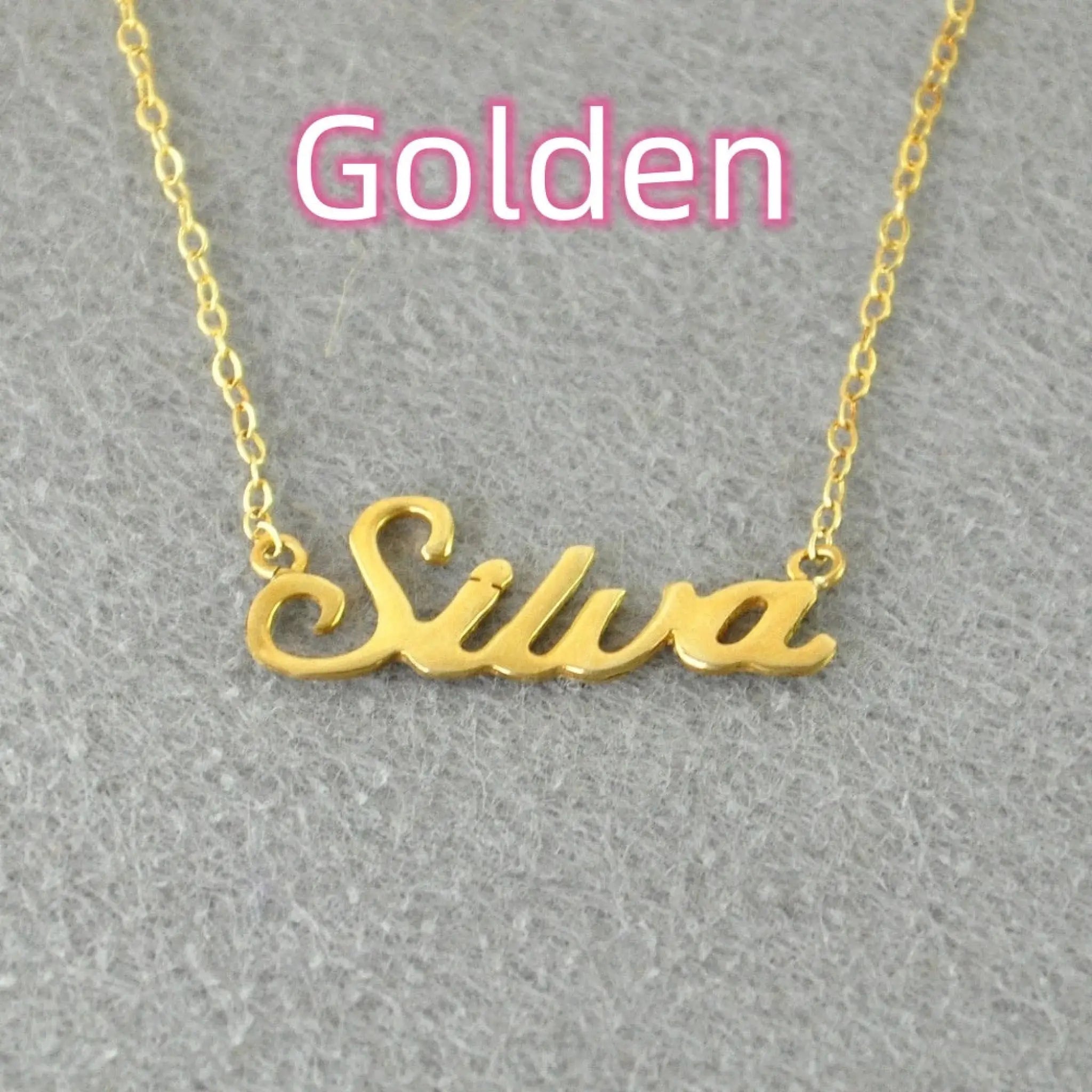Personalized name necklace,Custom name necklace Custom Jewelry - Golden / 40cm / A - 7