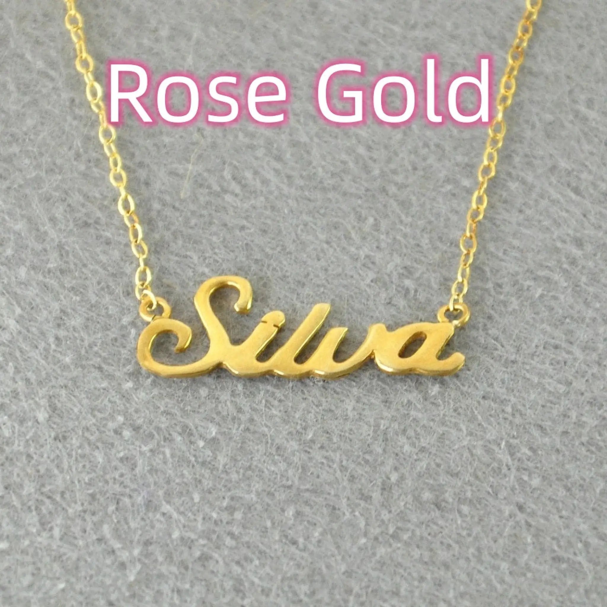 Personalized name necklace,Custom name necklace Custom Jewelry - Rose Gold / 40cm / A - 7