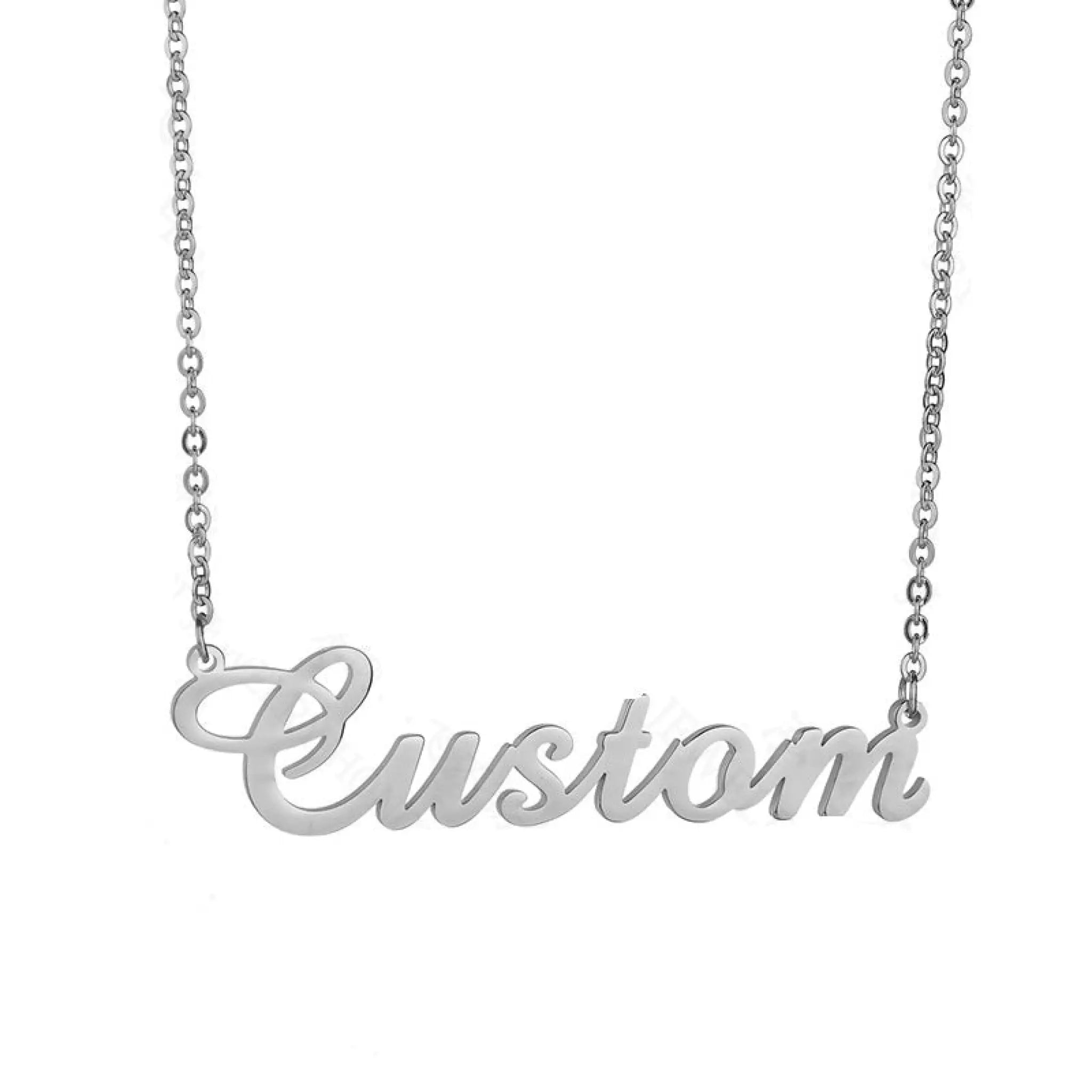 Personalized name necklace,Custom name necklace Custom Jewelry - Silver / 40cm / E - 7