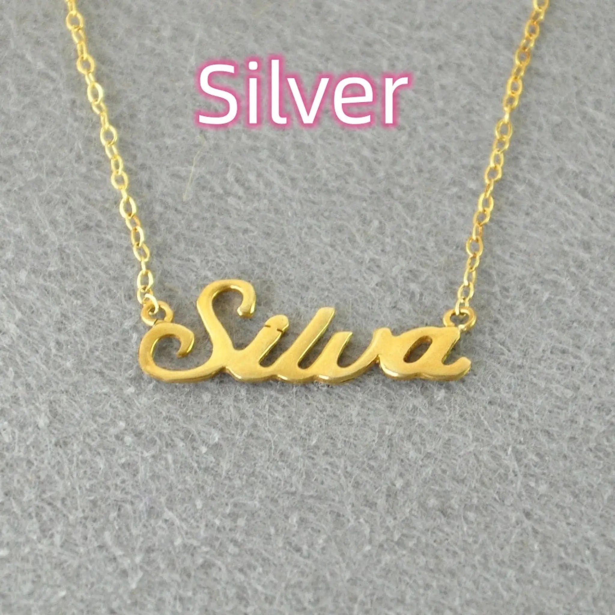 Personalized name necklace,Custom name necklace Custom Jewelry - Silver / 40cm / A - 7