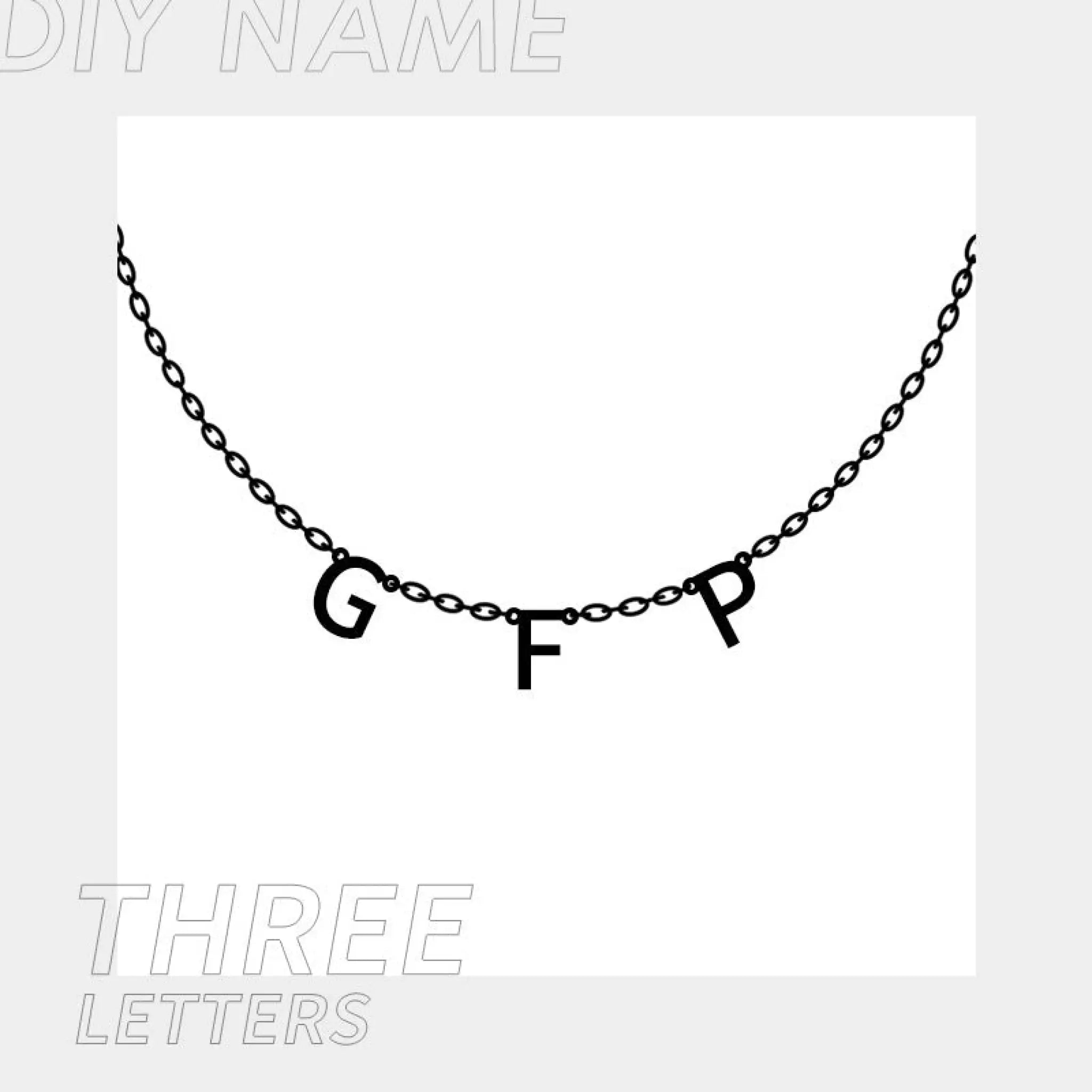 Personalized Name Necklace for Women Initials Necklace Custom Letter Necklace Birthday Gift - Steel color / 3 - 7