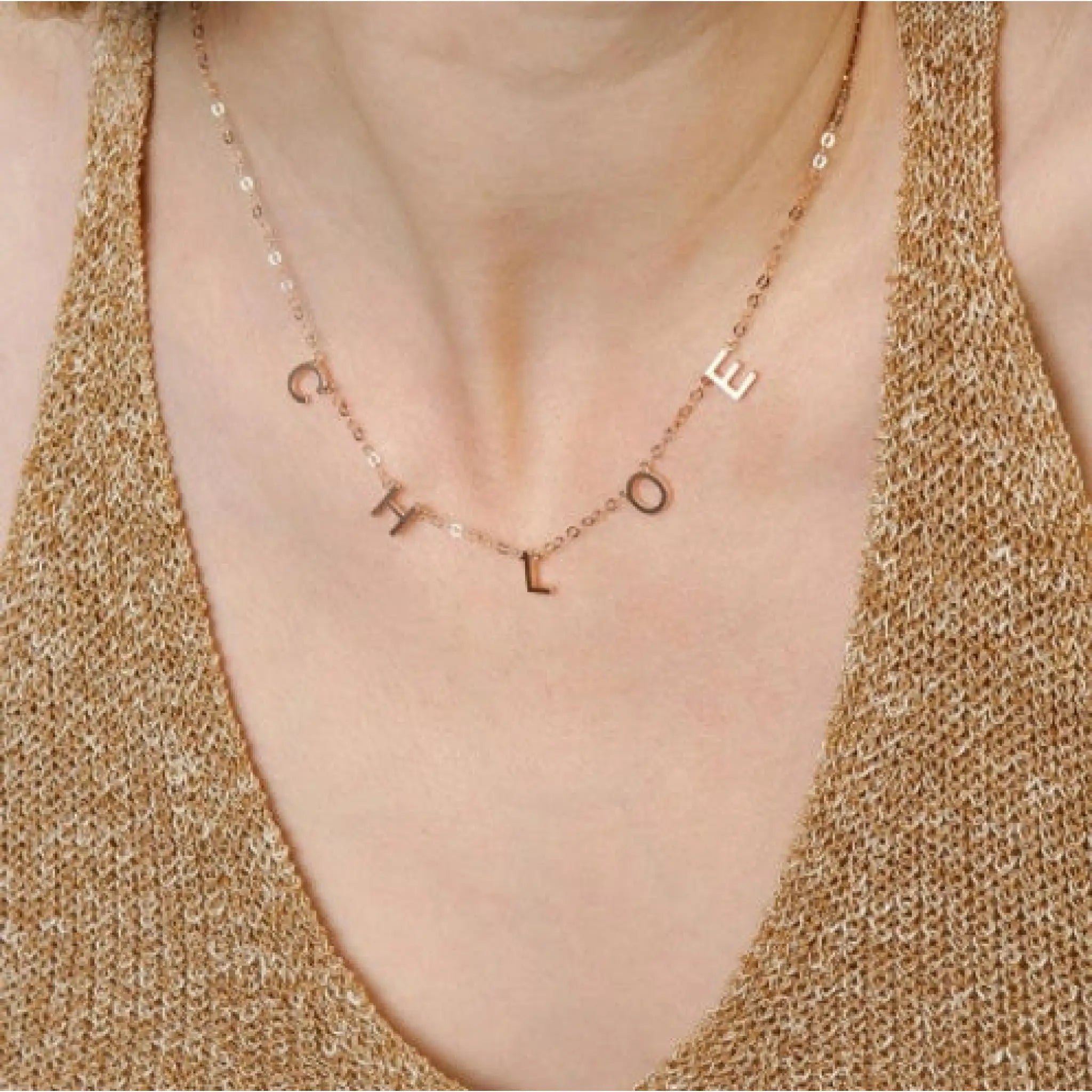 Personalized Name Necklace for Women Initials Necklace Custom Letter Necklace Birthday Gift - Rose Gold / 2 - 7