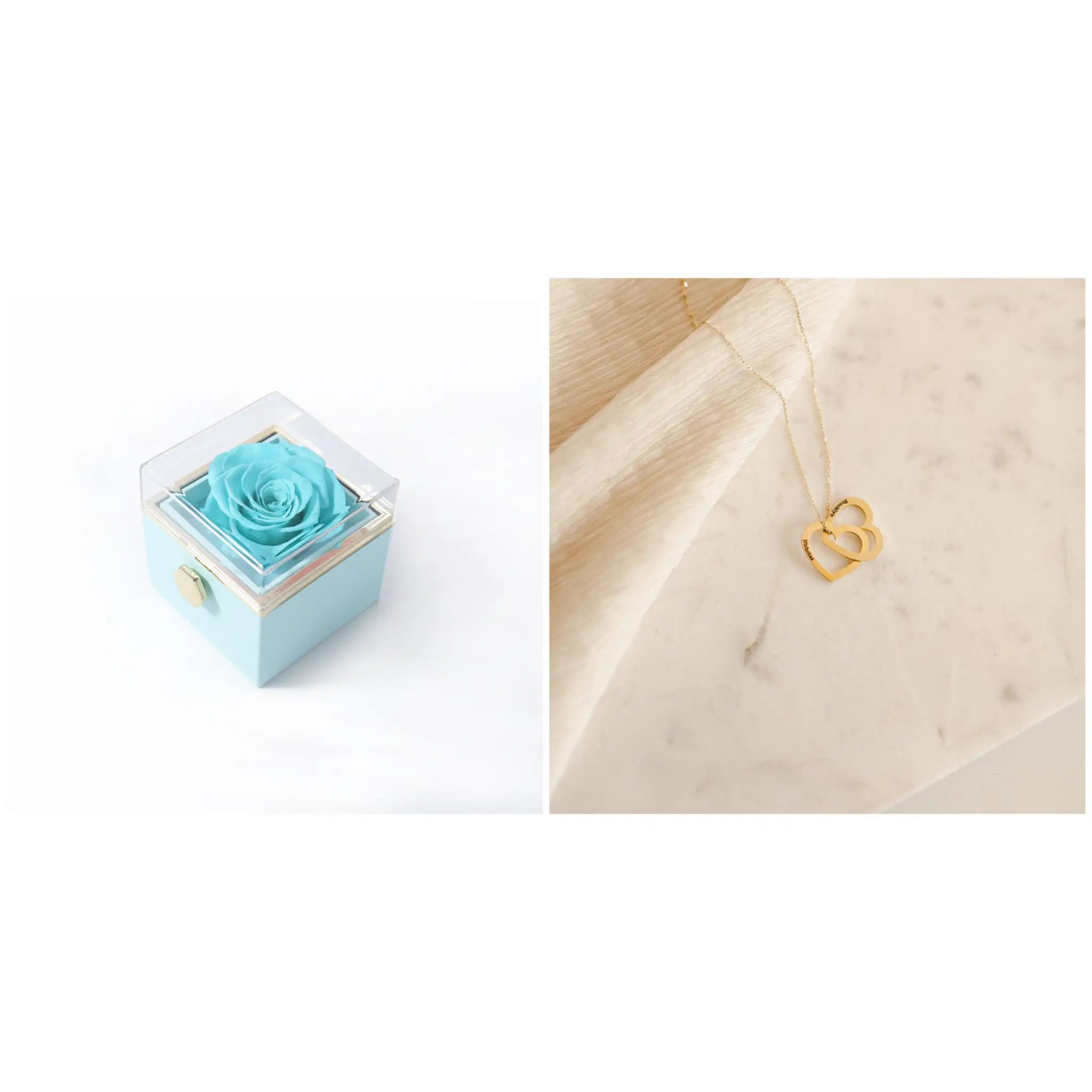 Personalized Name Stainless Steel DIY Necklace Jewelry - Gold / With Blue Box - DIY Necklace