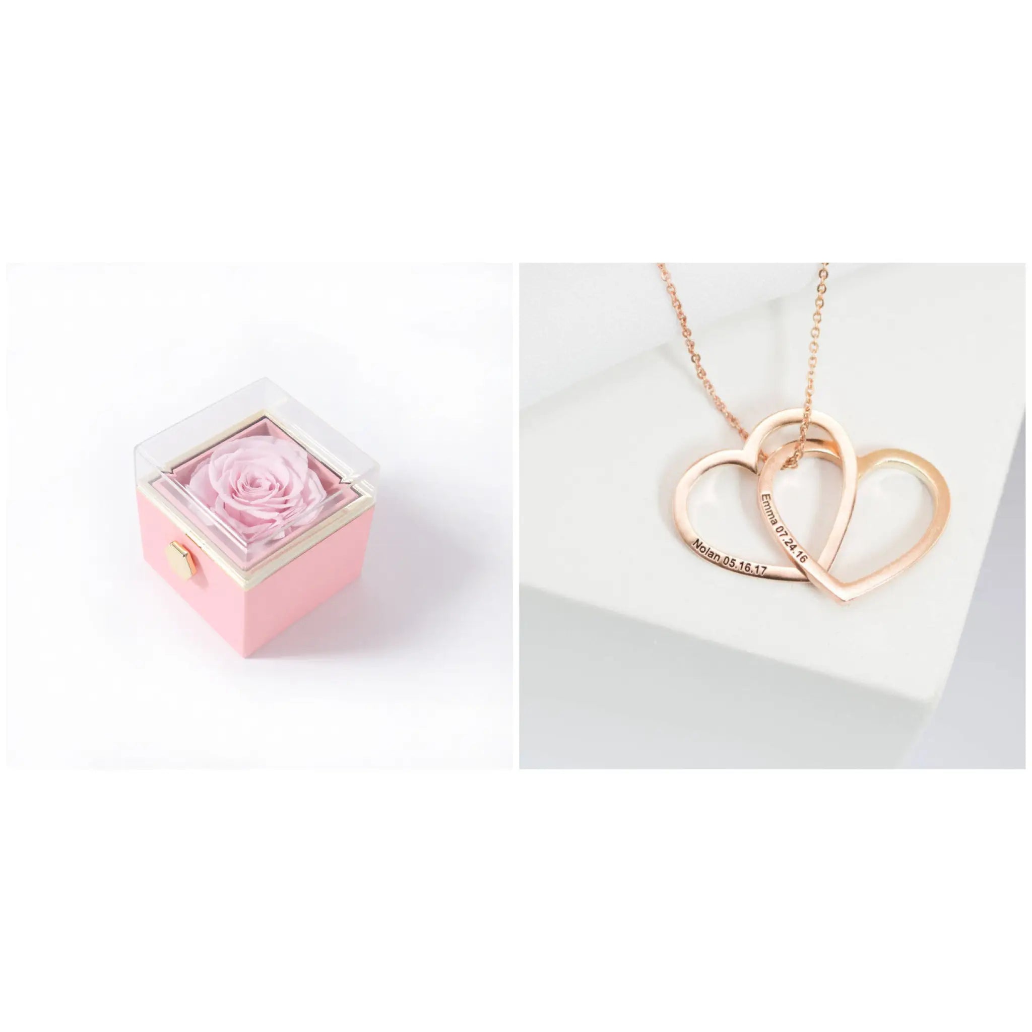 Personalized Name Stainless Steel DIY Necklace Jewelry - Rose Gold / With Pink Box - DIY Necklace