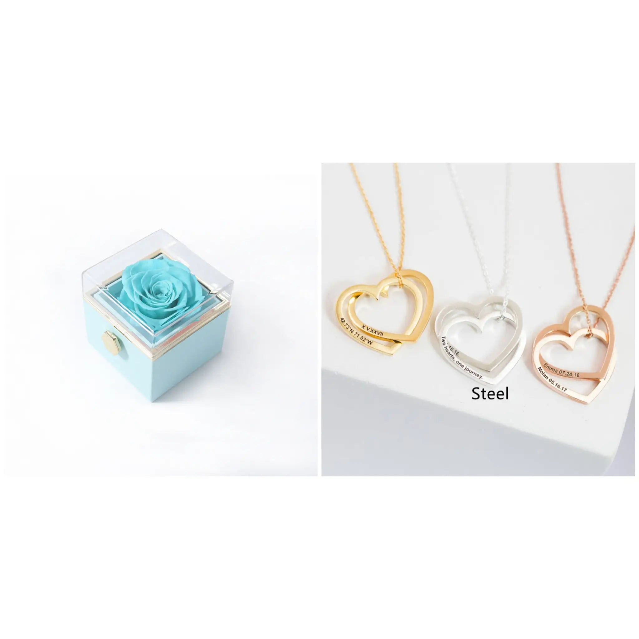 Personalized Name Stainless Steel DIY Necklace Jewelry - Steel / With Blue Box - DIY Necklace
