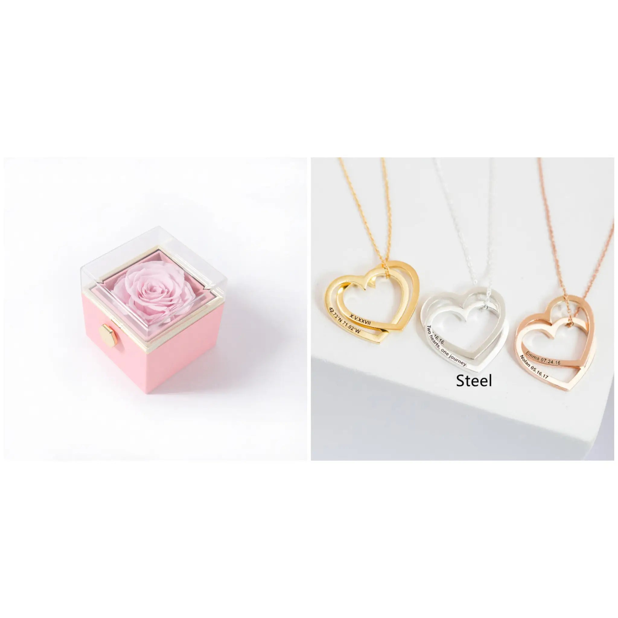 Personalized Name Stainless Steel DIY Necklace Jewelry - Steel / With Pink Box - DIY Necklace
