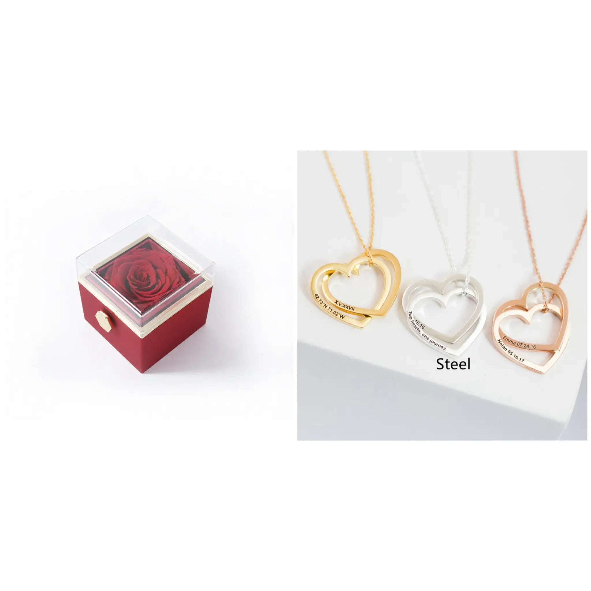 Personalized Name Stainless Steel DIY Necklace Jewelry - Steel / With Red Box - DIY Necklace