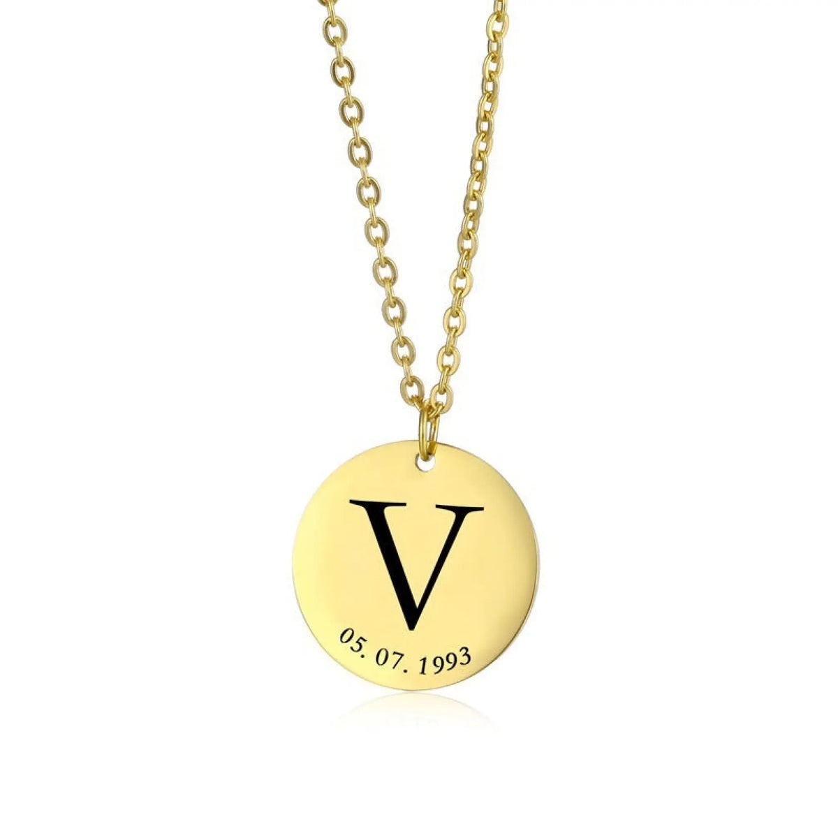 Personalized Name Stainless Steel Ladies Clavicle Chain - Gold - 7