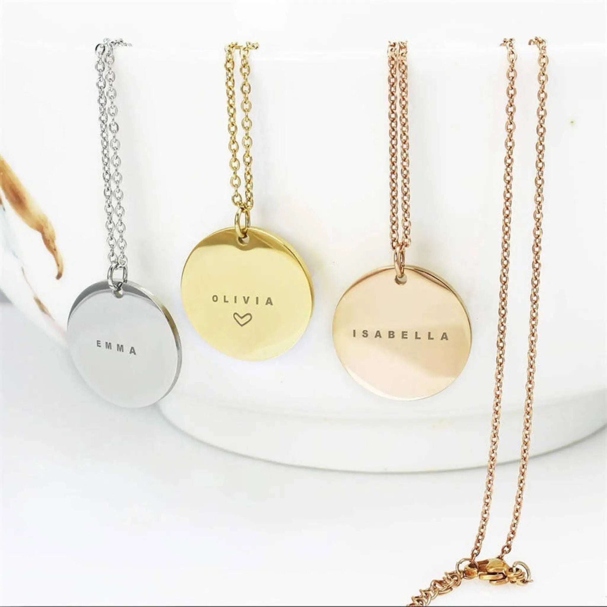 Personalized Name Stainless Steel Ladies Clavicle Chain - Silver - 7