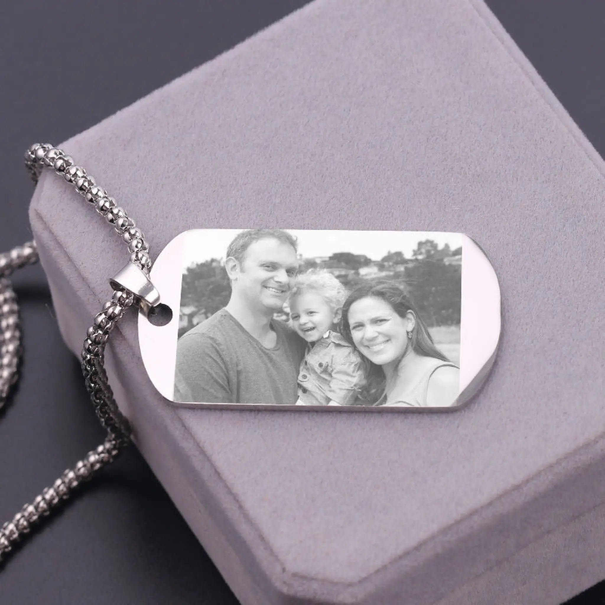 Personalized Nameplate Custom Name Photo Necklace Custom Jewelry Stainless Steel Necklace - Necklace
