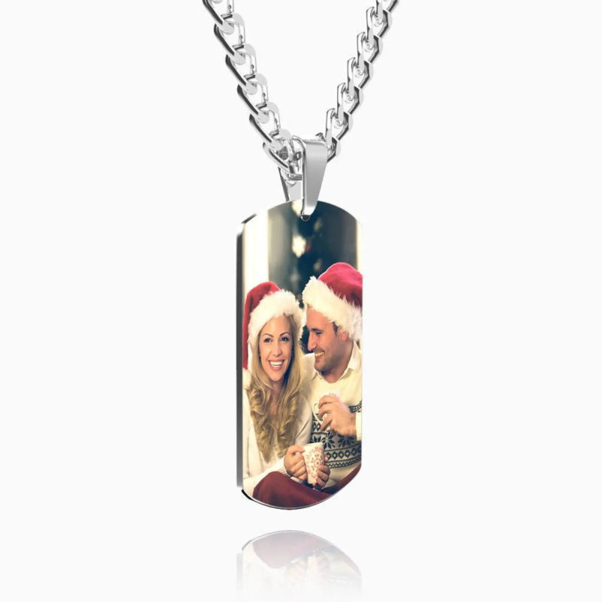 Personalized necklace with stainless-steel text color image carving photo carving pendant - 7