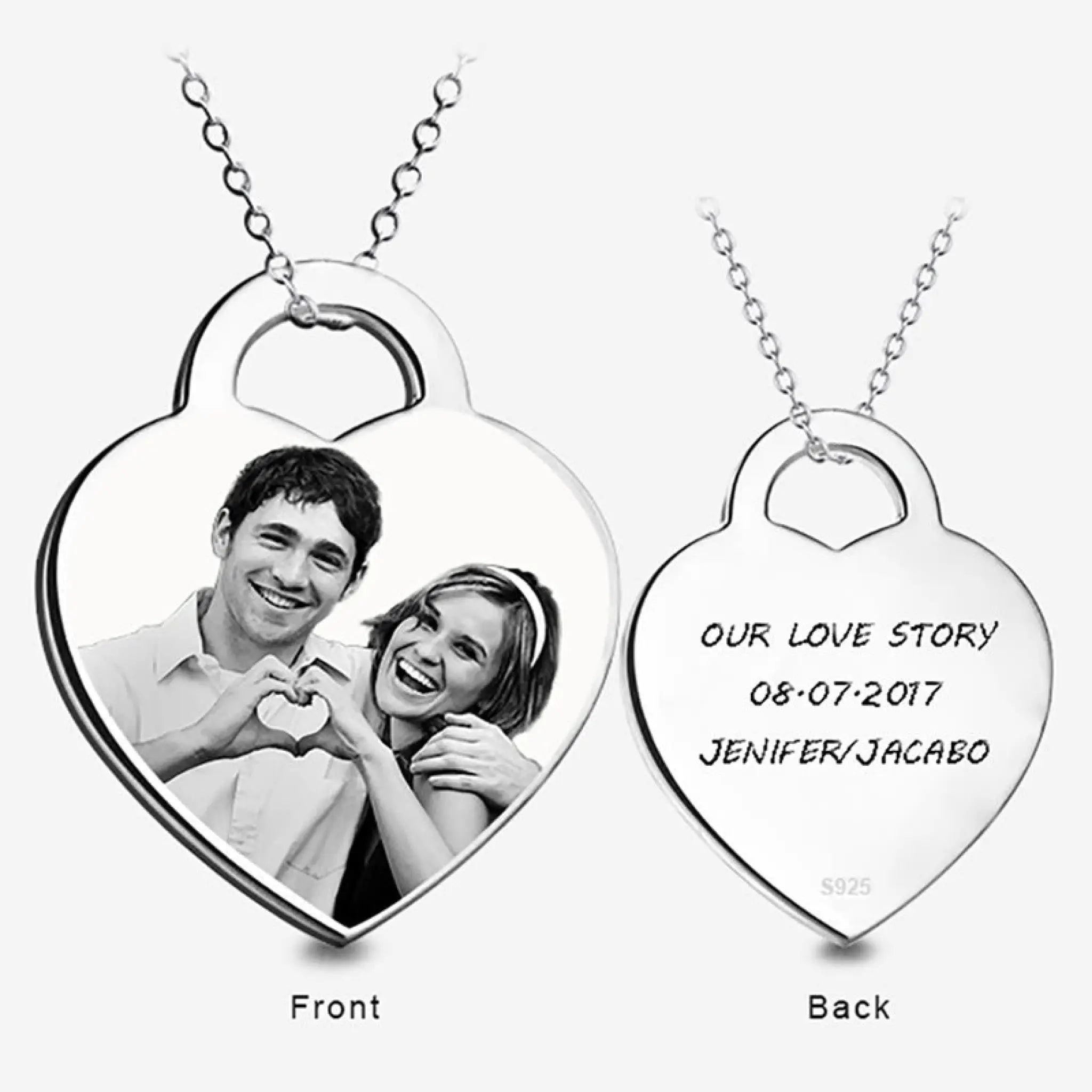Personalized Peach Heart Photo With Heart Lettering - 7
