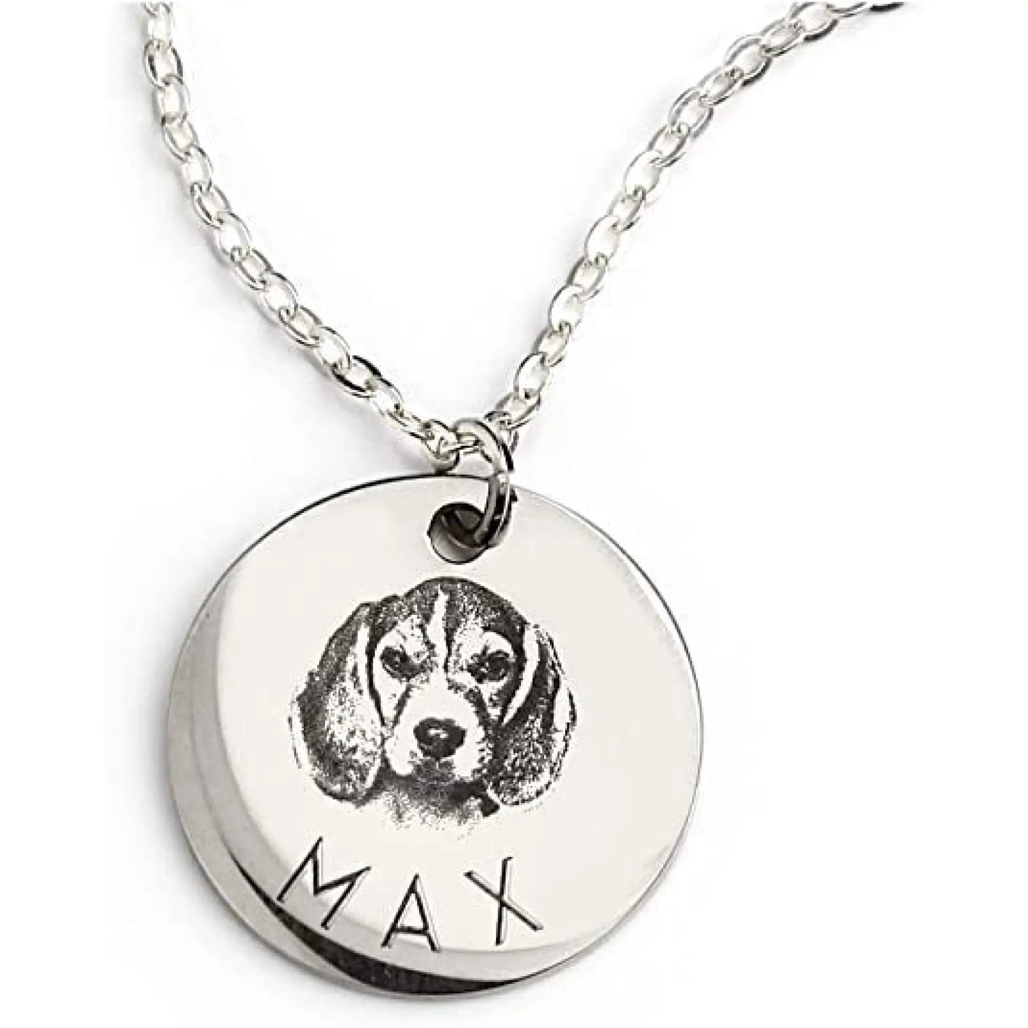 Personalized Pet Photo Disc Necklace Ladies Kitten Name Pendant Necklace Custom Animal Stainless Steel Necklace Jewelry