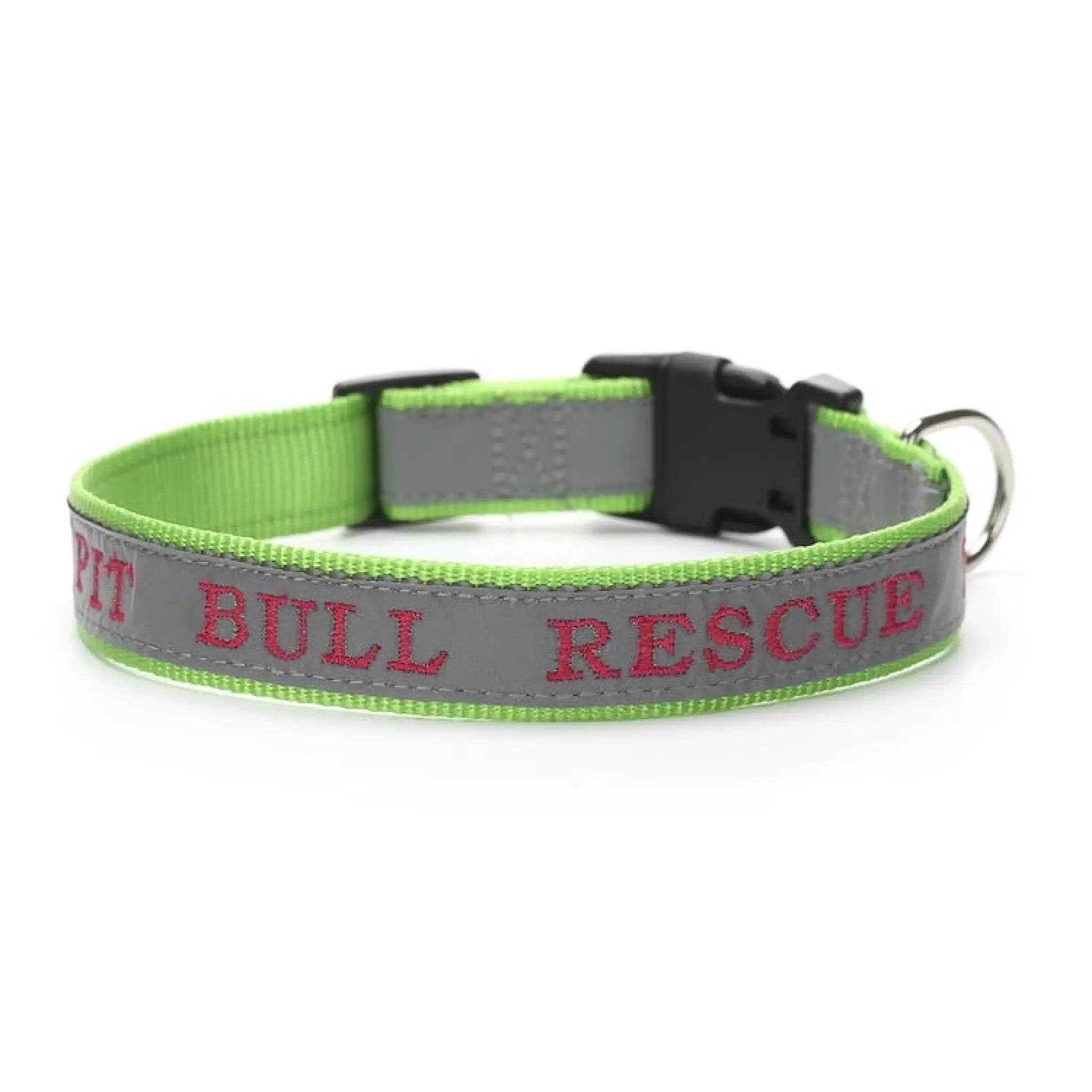 Personalized Phone Name Embroidered Reflective Dog Collar - Green / S - 7