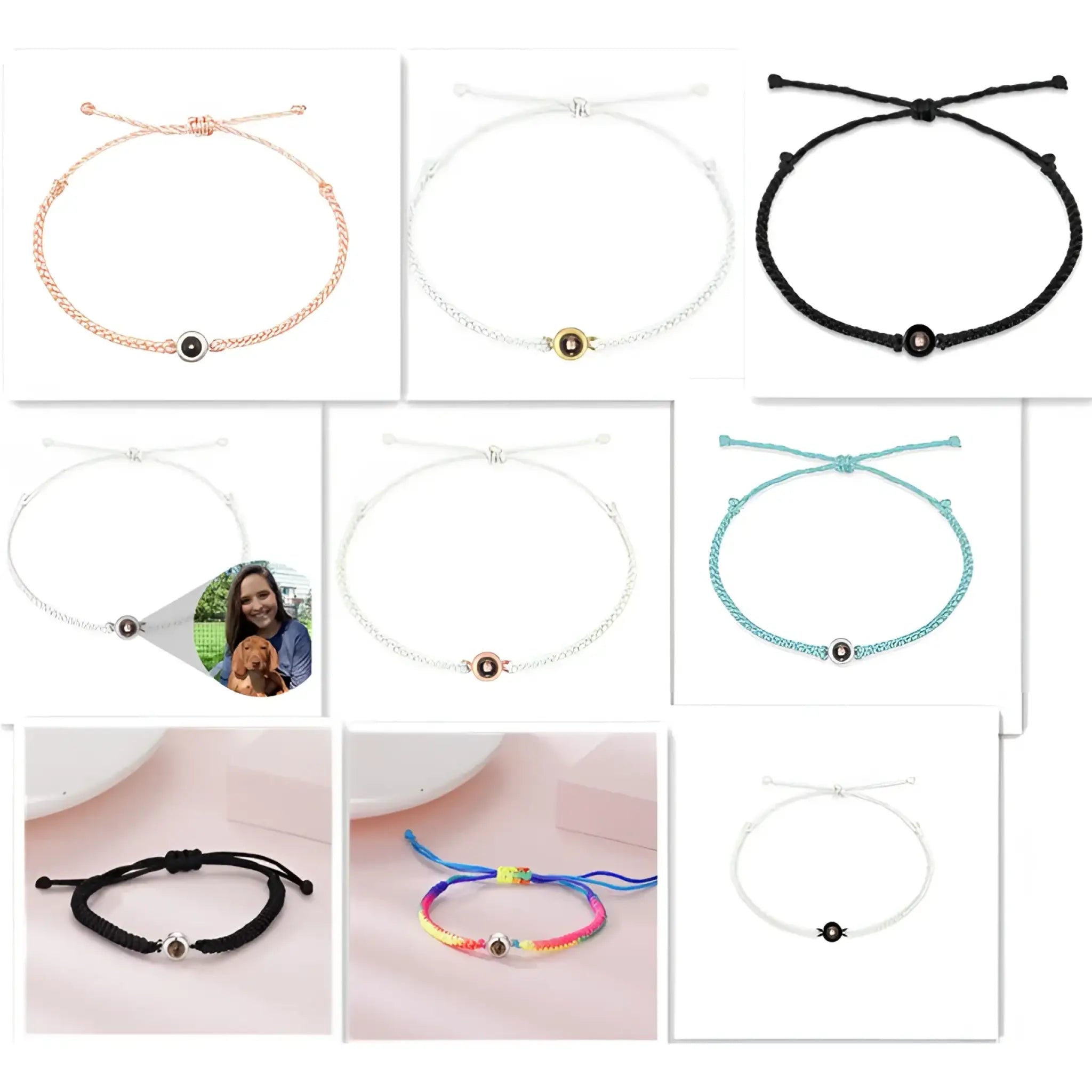 Personalized Photo Projection Bracelet 100 Languages I Love You Custom Photo Bracelets - Set - Name Bracelets