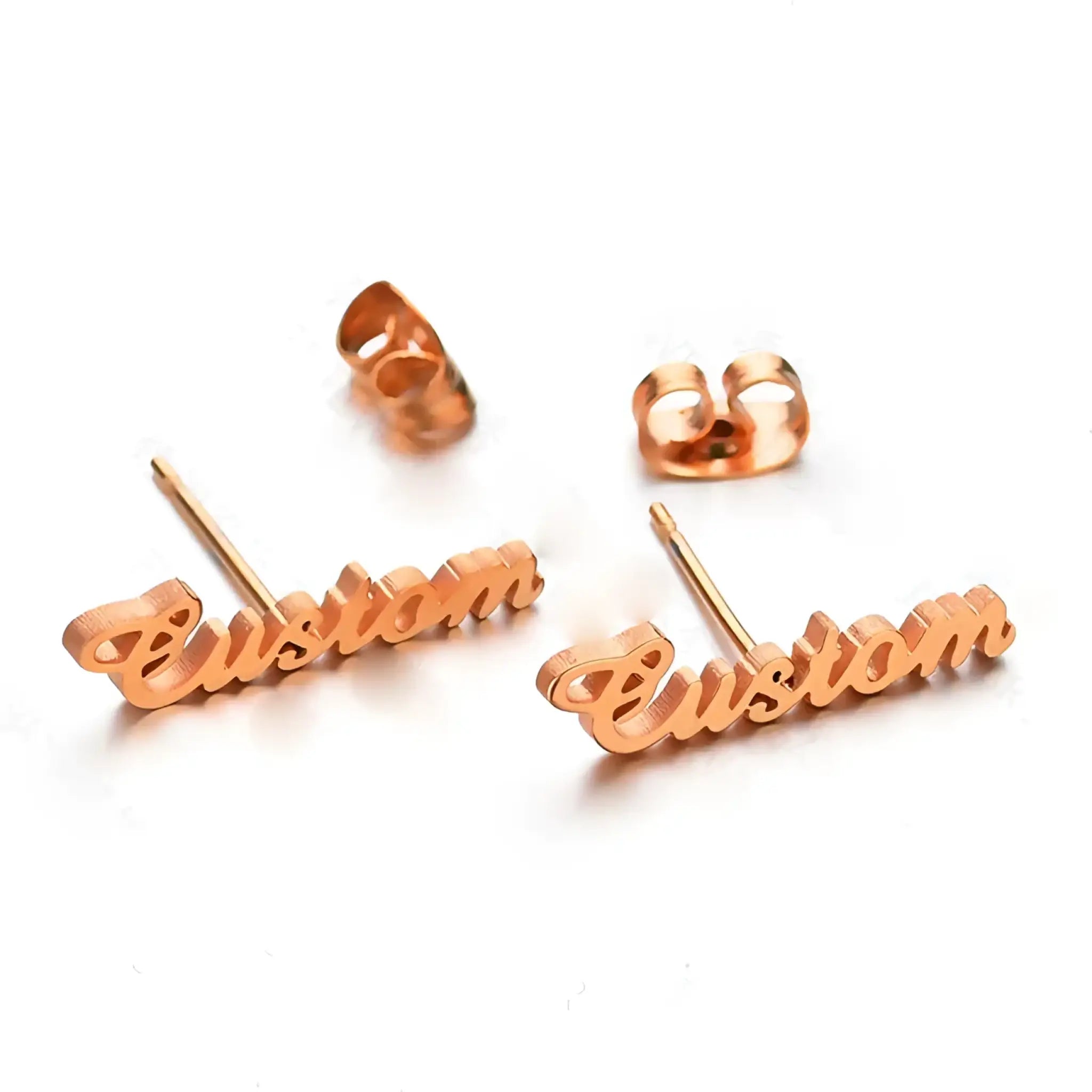 Personalization Customize Cute Alloy Earrings With Name - Rose Gold - 7
