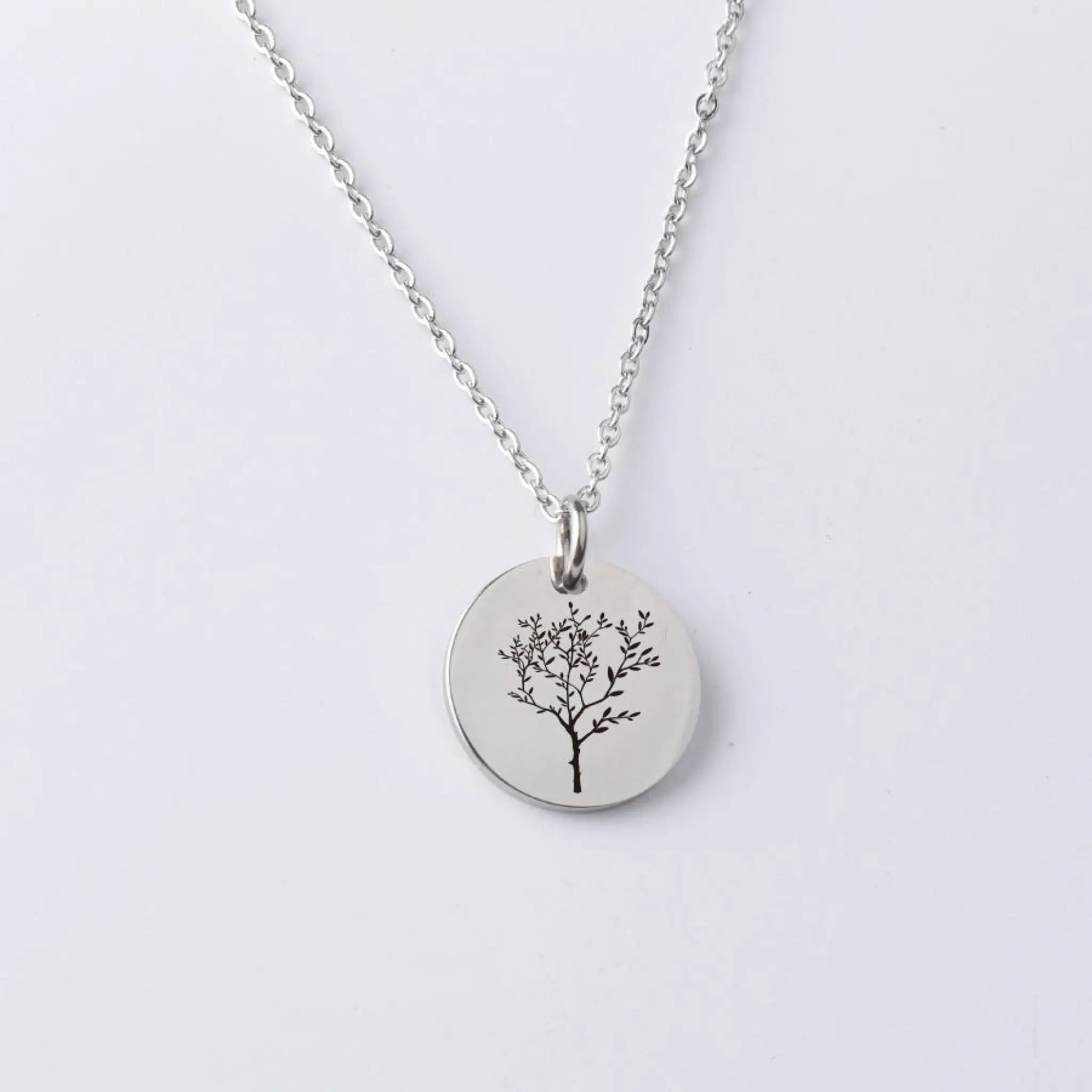 Personalized Simple Stainless Steel Pendant Necklace - Steel - 7