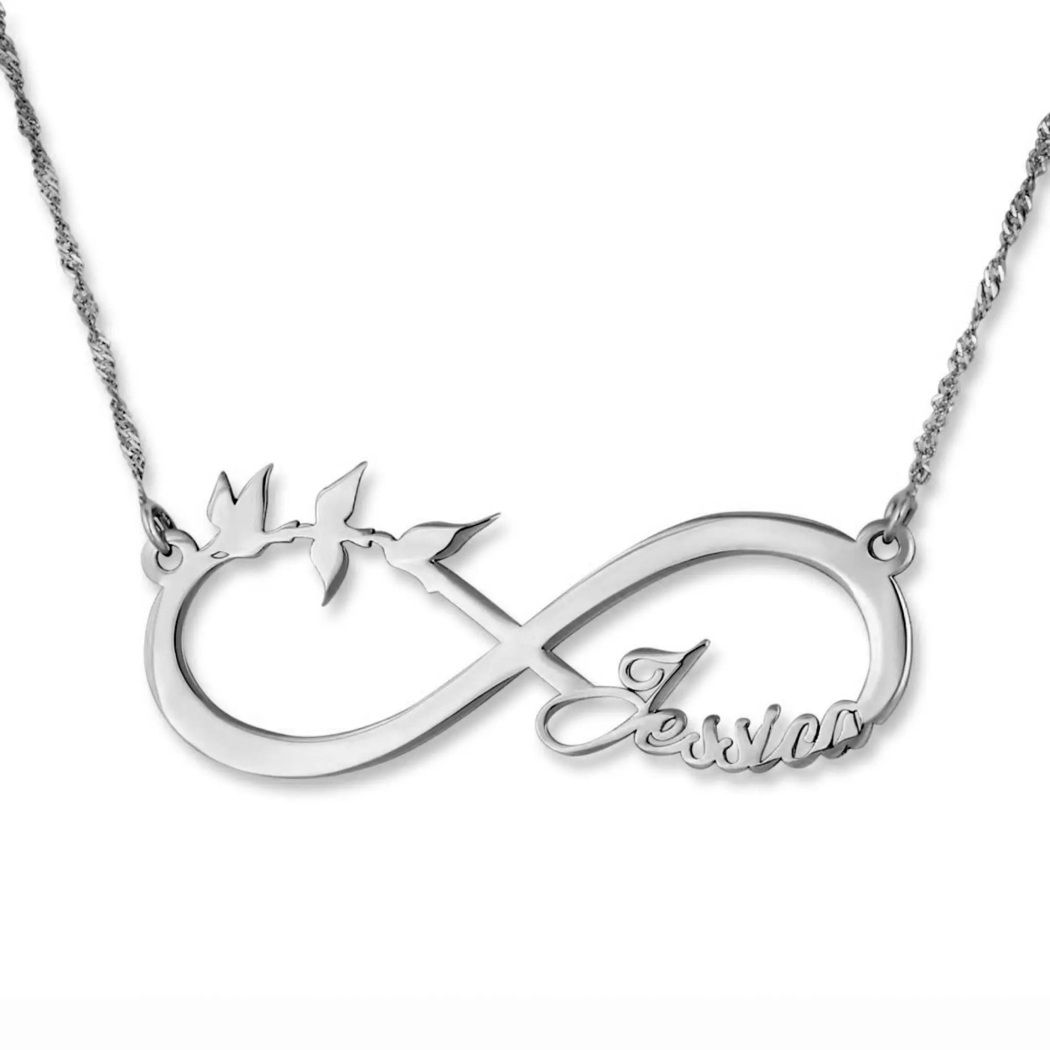 Personalized Stainless Steel Custom Cut Name Necklace Private Custom - Steel color / Customized four - Necklace