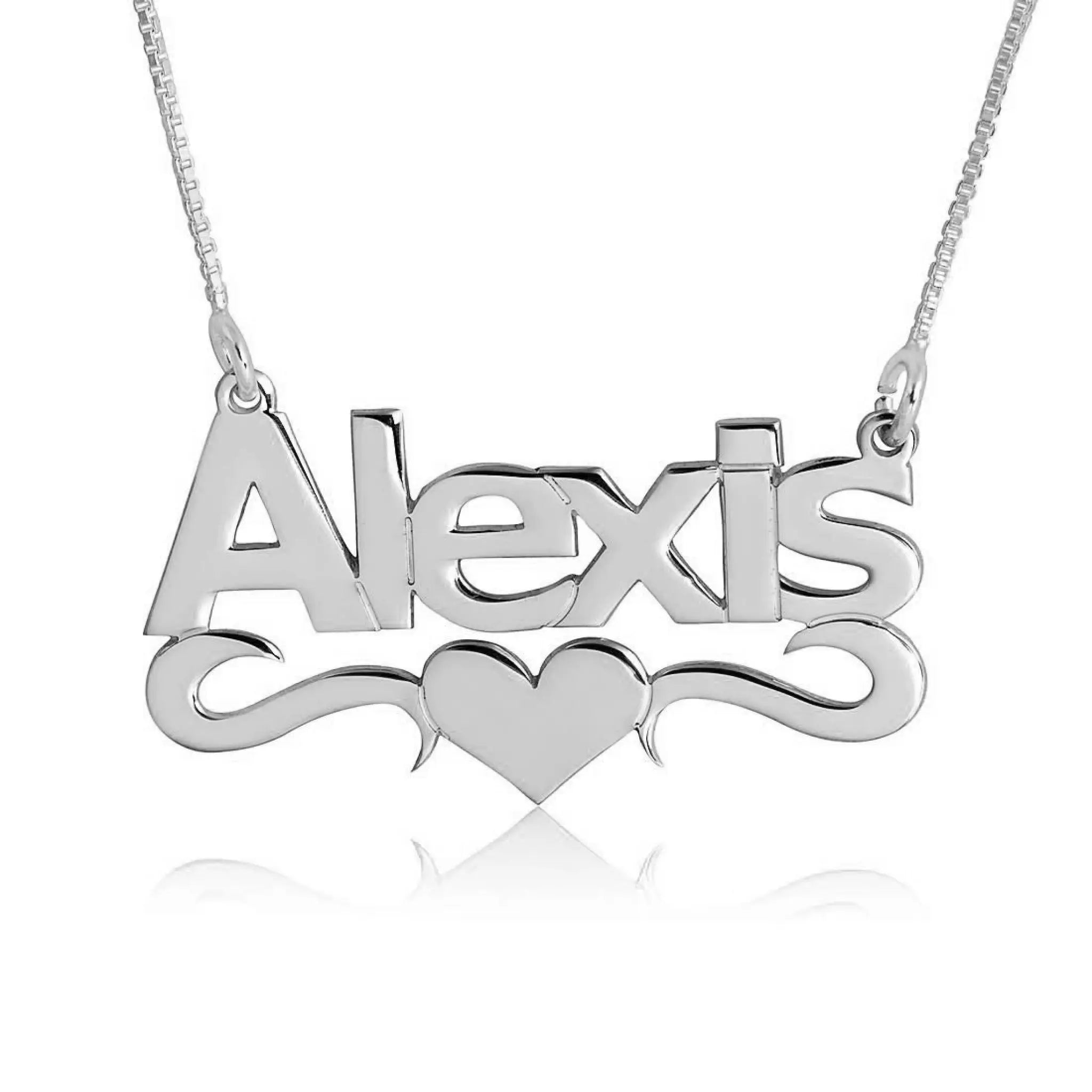 Personalized Stainless Steel Custom Cut Name Necklace Private Custom - Steel color / Custom three - Necklace
