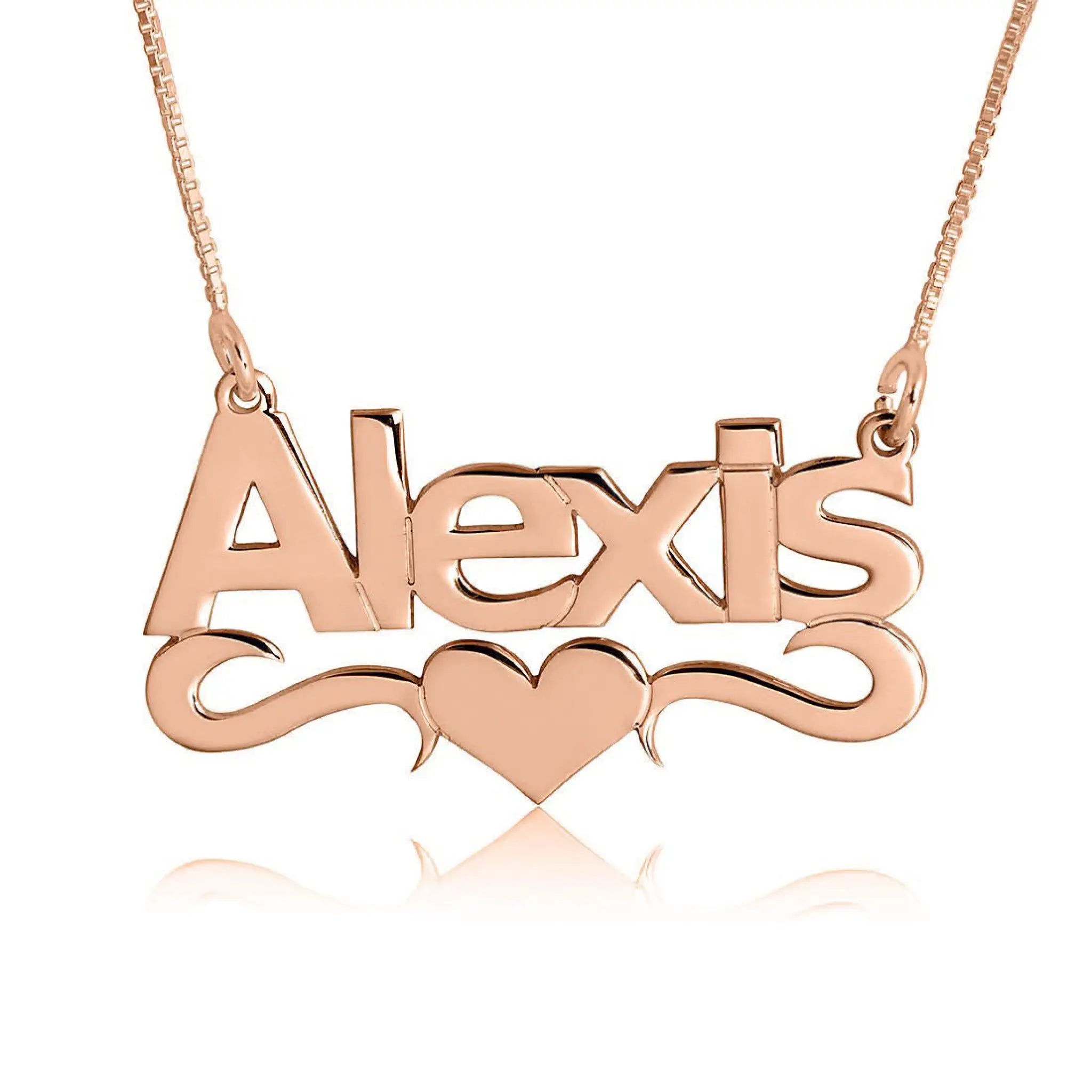 Personalized Stainless Steel Custom Cut Name Necklace Private Custom - Rose Gold / Custom three - Necklace