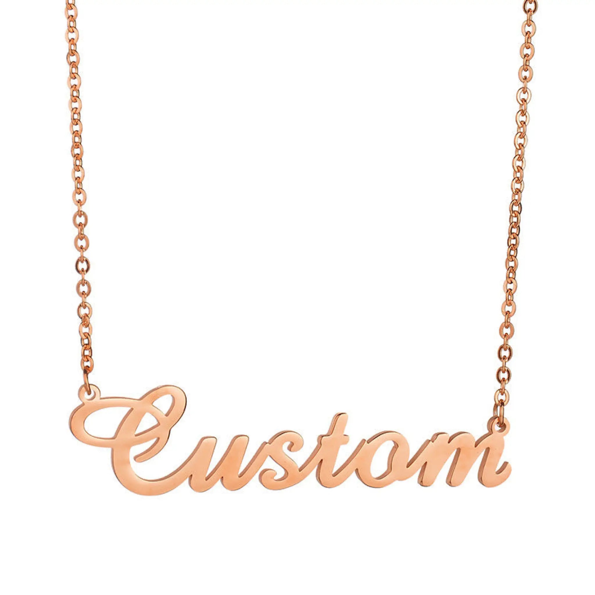 Personalized Stainless Steel Custom Cut Name Necklace Private Custom - Rose Gold / Customized one - Necklace