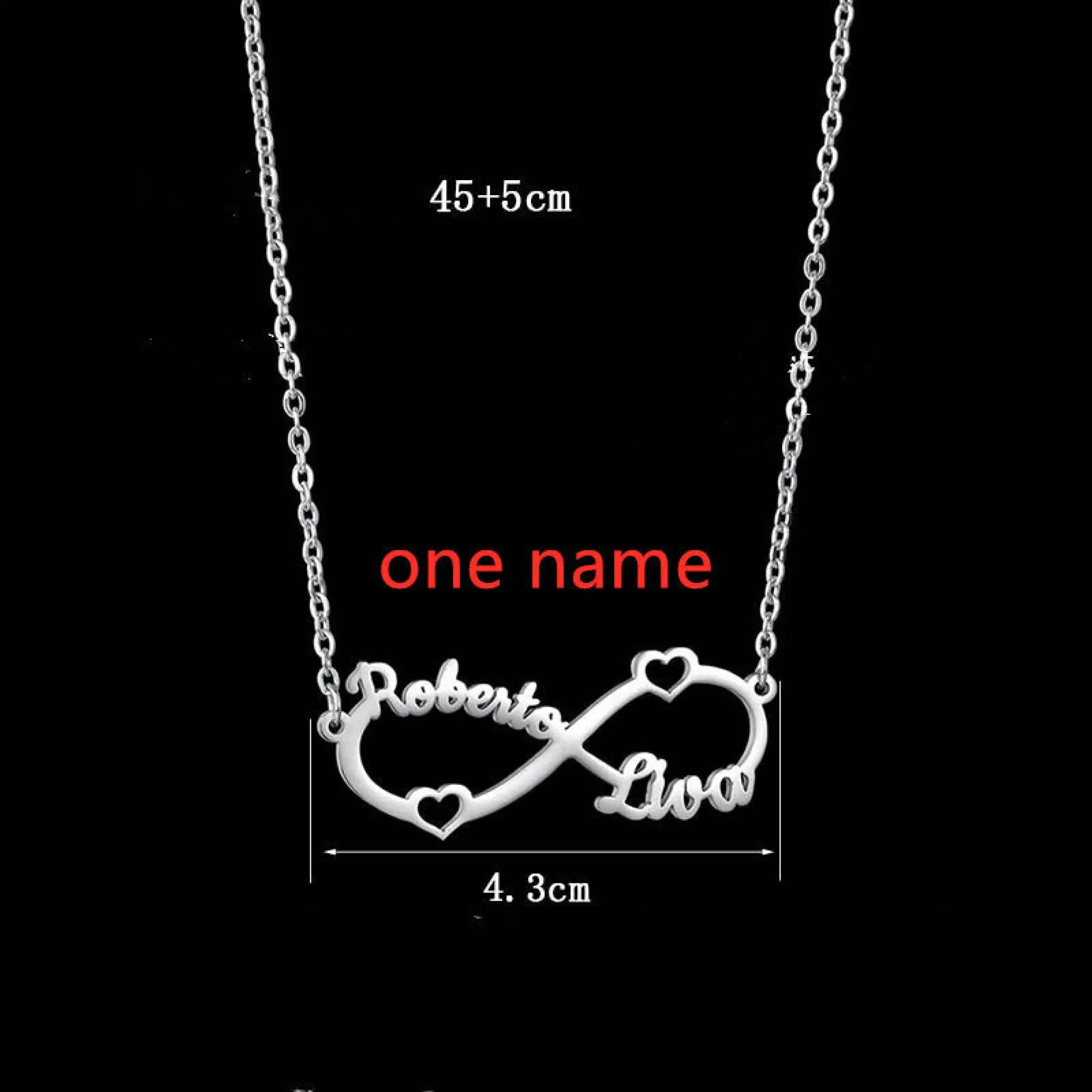 Personalized Stainless Steel Custom Name Necklace Rose Pendant - Steel / One name - Necklace
