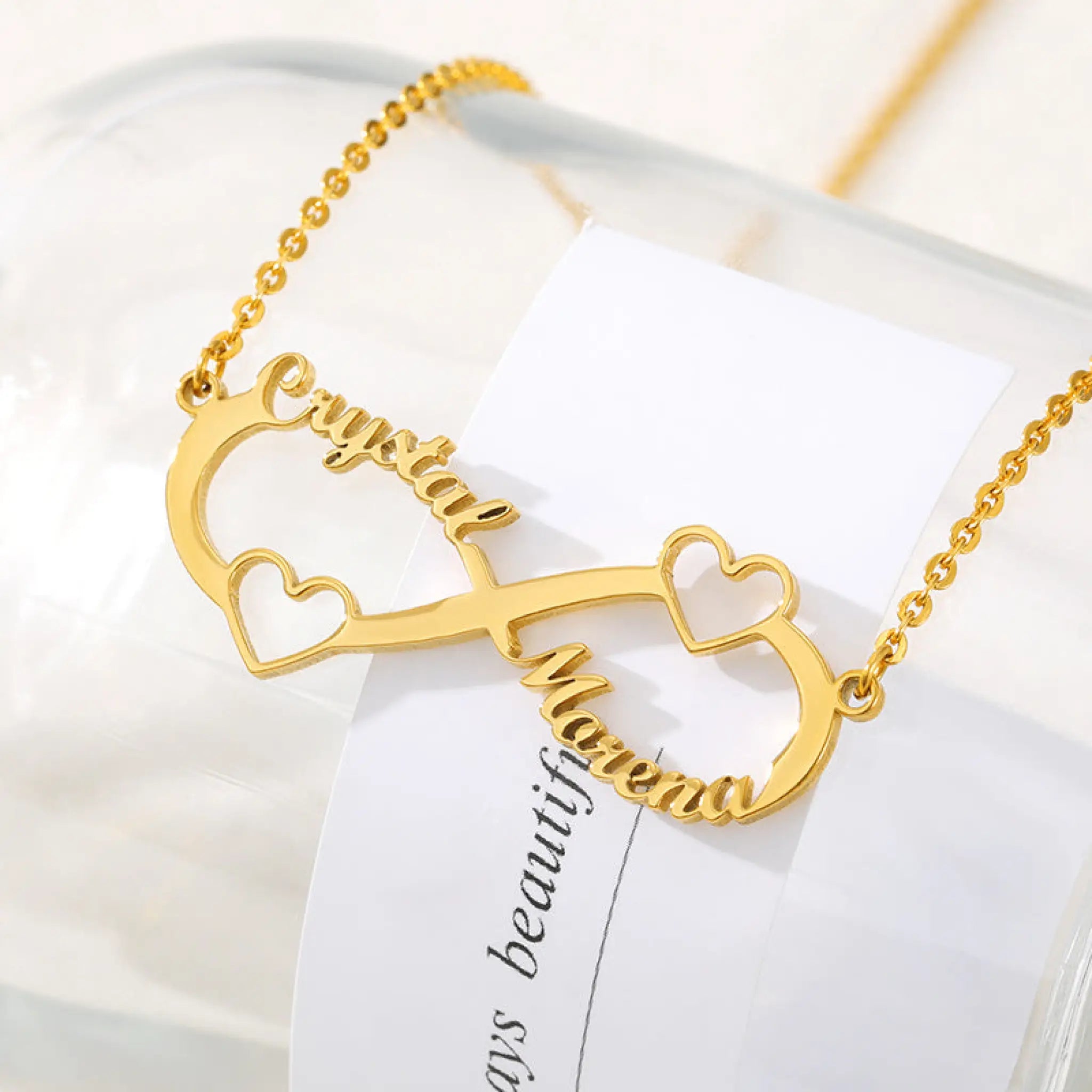 Personalized Stainless Steel Custom Name Necklace Rose Pendant - Necklace